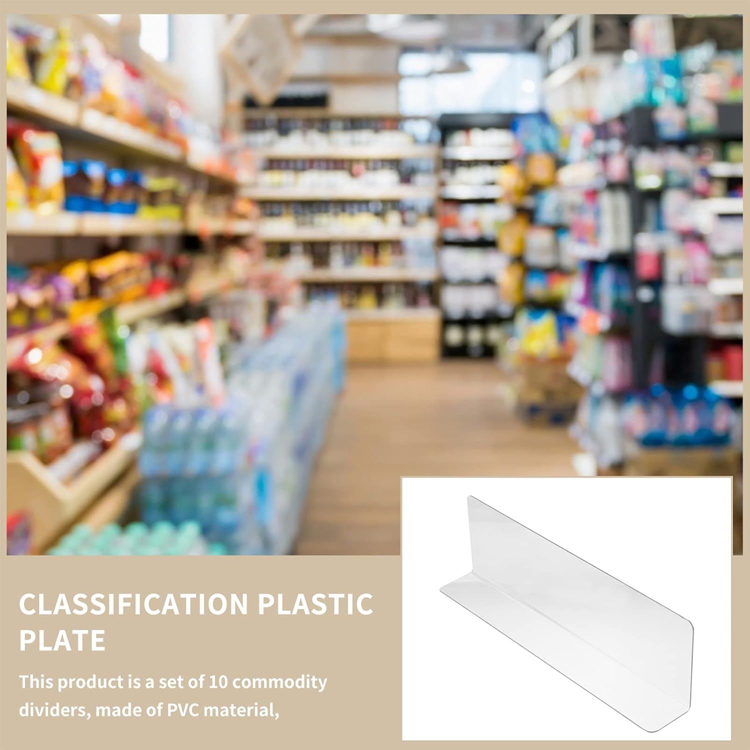 ULTECHNOVO 10pcs Clear Shelf Dividers for Shelves, 7.86" Long Clear Pharmacy Shelf Dividers L Shape Separator Thicken Clapboard for Commodity Classification for Cabinets Shelf Store