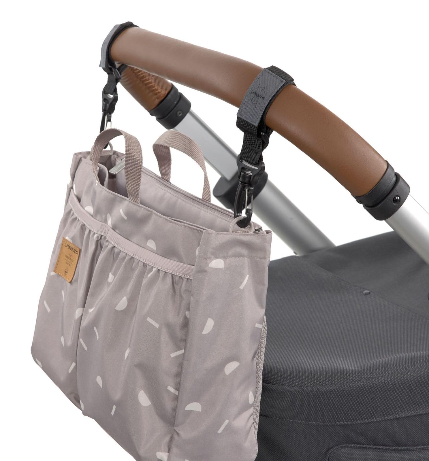 Lässig Organizzatore per passeggini per bambini Borsa per pannolini Borsa fasciatoio Piccola borsa per la toilette incl. Fasciatoio/Multitalent Organizer Blocks taupe, av2022, cd20dee2
