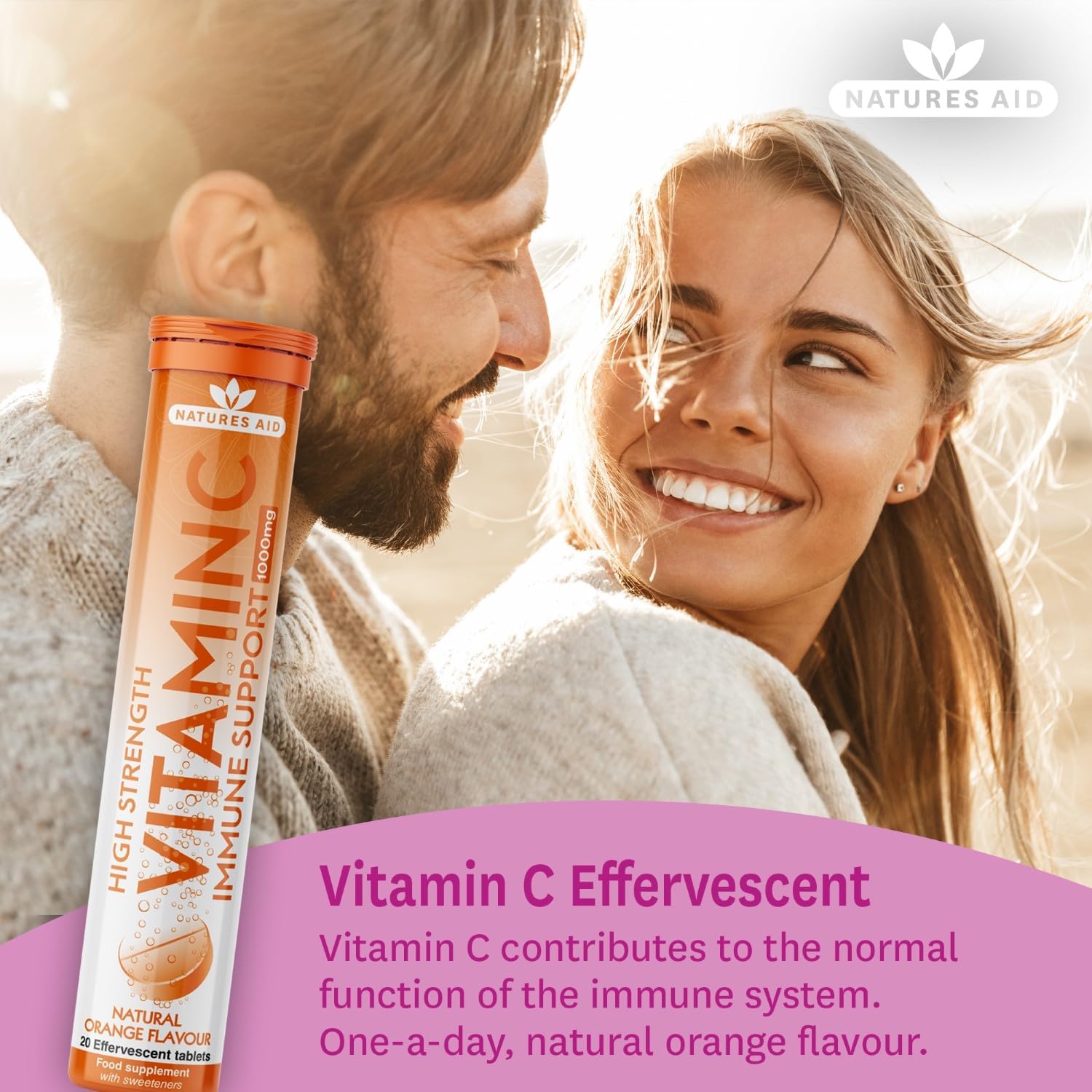 Natures Aid Vitamin C 1000MG Effervescent 20 tablet
