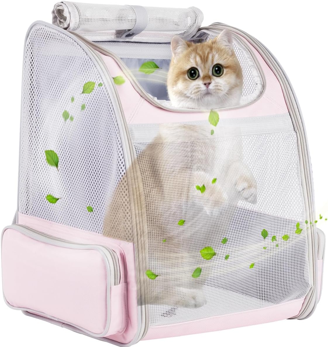 Large Cat Carrier Backpack, Pet Backpack Carrier for Small Dog Up to 16 Pounds, Breathable Vented Design Backpack for Travelling and Hiking Outdoor, Airline Approved