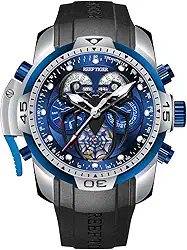 Relógio Esportivo Automático Novo Estilo Mostrador Aranha com Ano Complicado Mês Calendário Perpétuo Relógios de Borracha Mecânica RGA3532SP