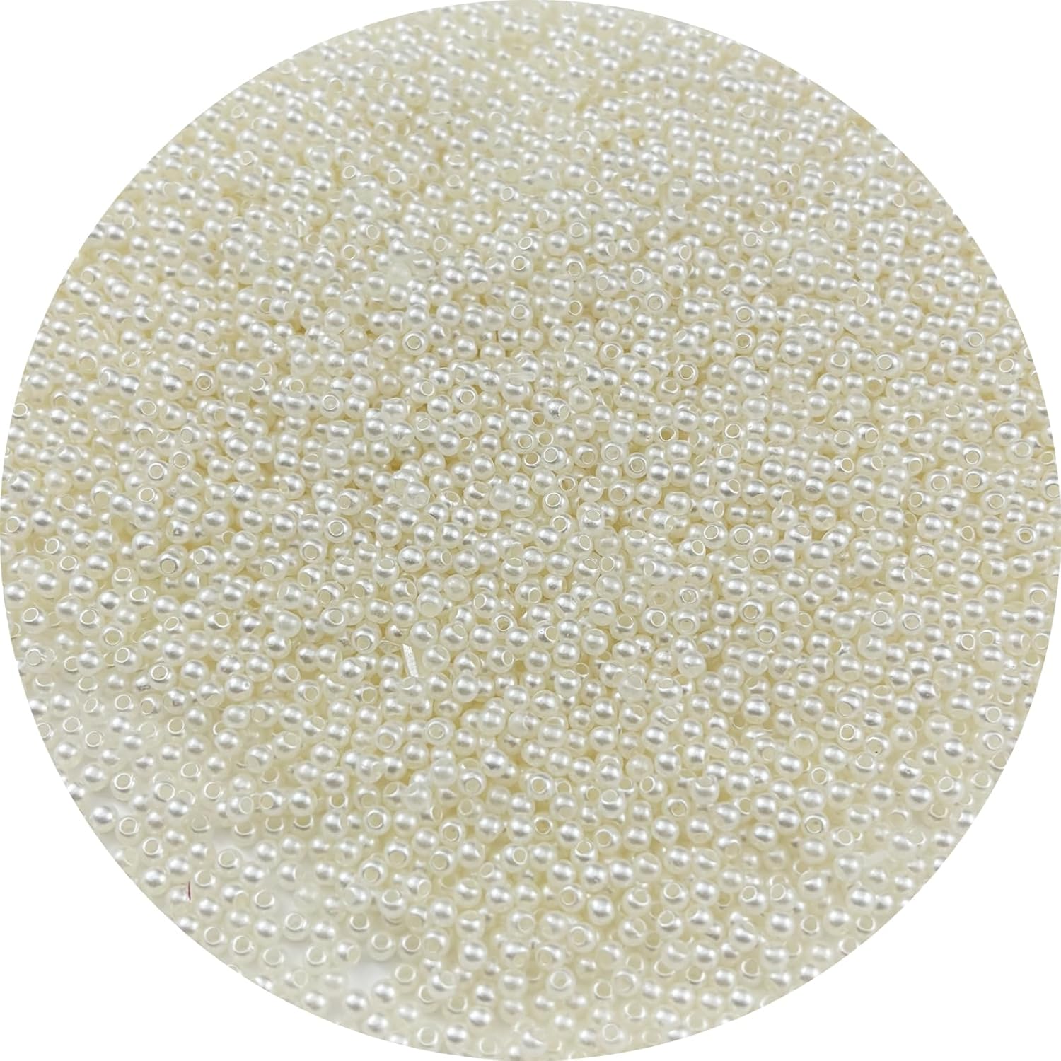 5000pcs 3mm Pearl Beads Ivory Round Pearls Acrylic Beads for Jewelry Making DIY Craft Bracelets Necklaces Earrings Vase Fillers Home Wedding Decoration