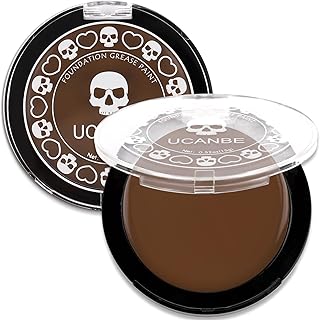 UCANBE Brown Face Body Paint Makeup Foundation, Non-Toxic Greasepaint for Kids & Adult, Waterproof Cream Face Painting Kit for Halloween Werewolf Leopard Camo Hunting SFX Make Up, Cosplay & Costumes