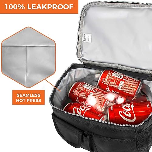 Miniatura 5 de Opux - Bolsa de almuerzo aislada de doble compartimento para hombres y mujeres Bolsa de almuerzo reutilizable con correa para el hombro, forro