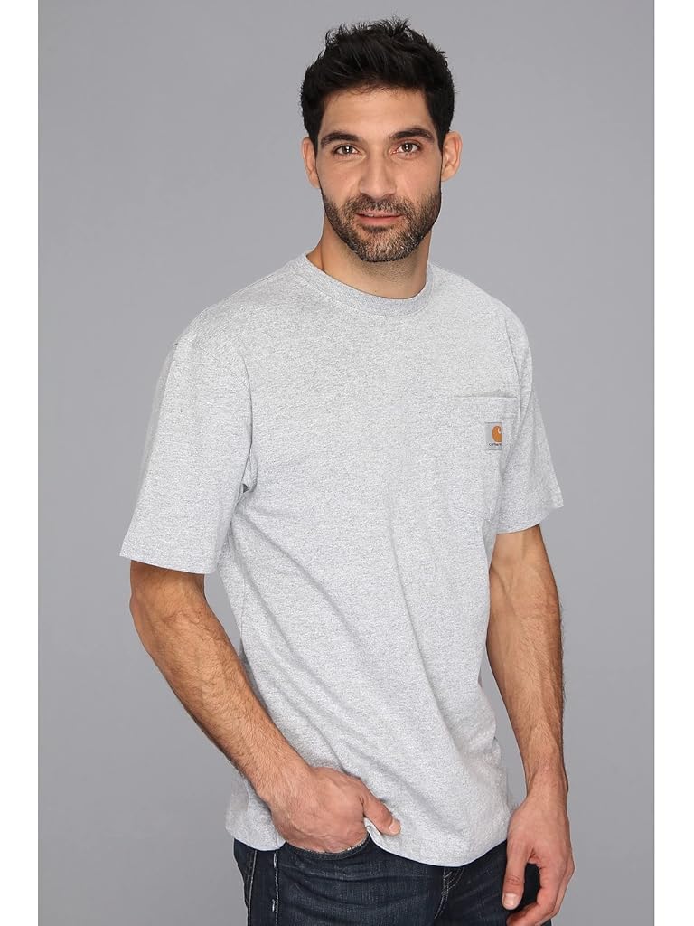 Gray Carhartt Loose Fit Heavyweight Short Sleeve Pocket T-Shirt