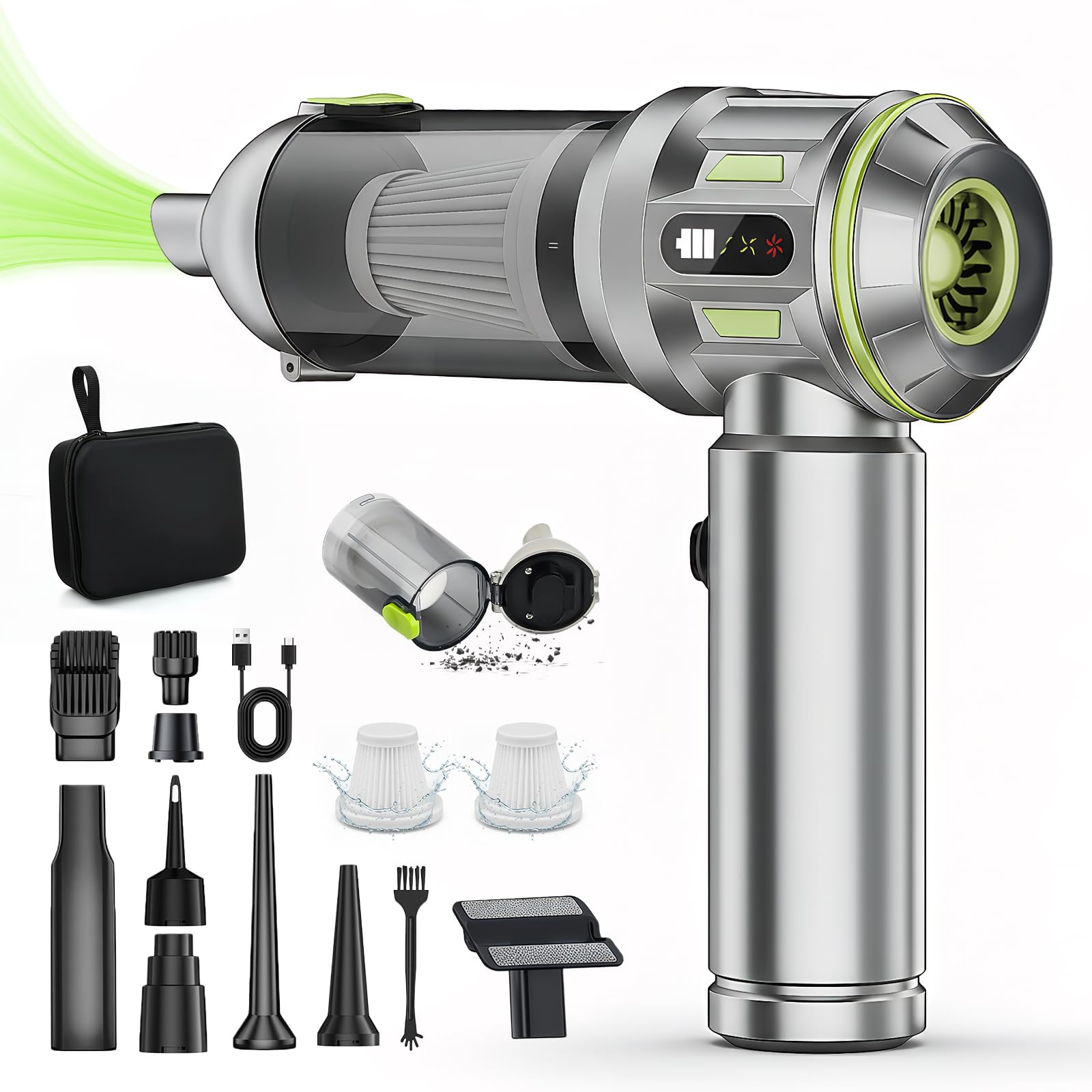 Handheld Vacuum Cleaner, 4 in 1 Powerful Handheld Vacuum Cleaner, 20000Pa Cordless Handheld Vacuum Cleaner, with Automatic Dust Discharge with One Touch, 3 Levels of Suction, for Home, Car