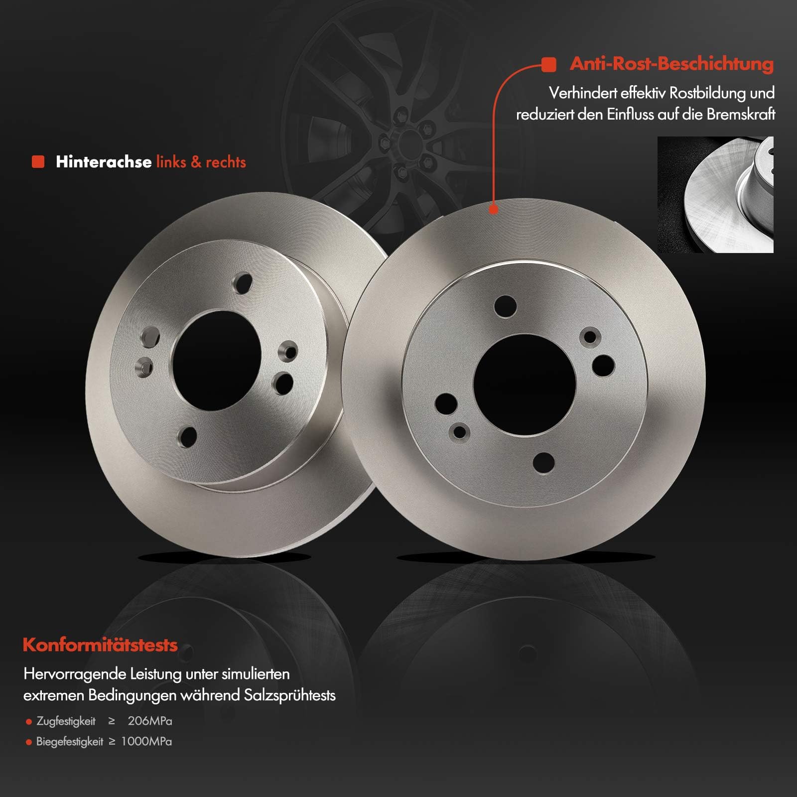 Frankberg Klocki hamulcowe tarcze hamulcowe kompatybilne z i10 2019-2025 Rear Brake Rotors + zestaw 2 par zamienników # 583021RA30