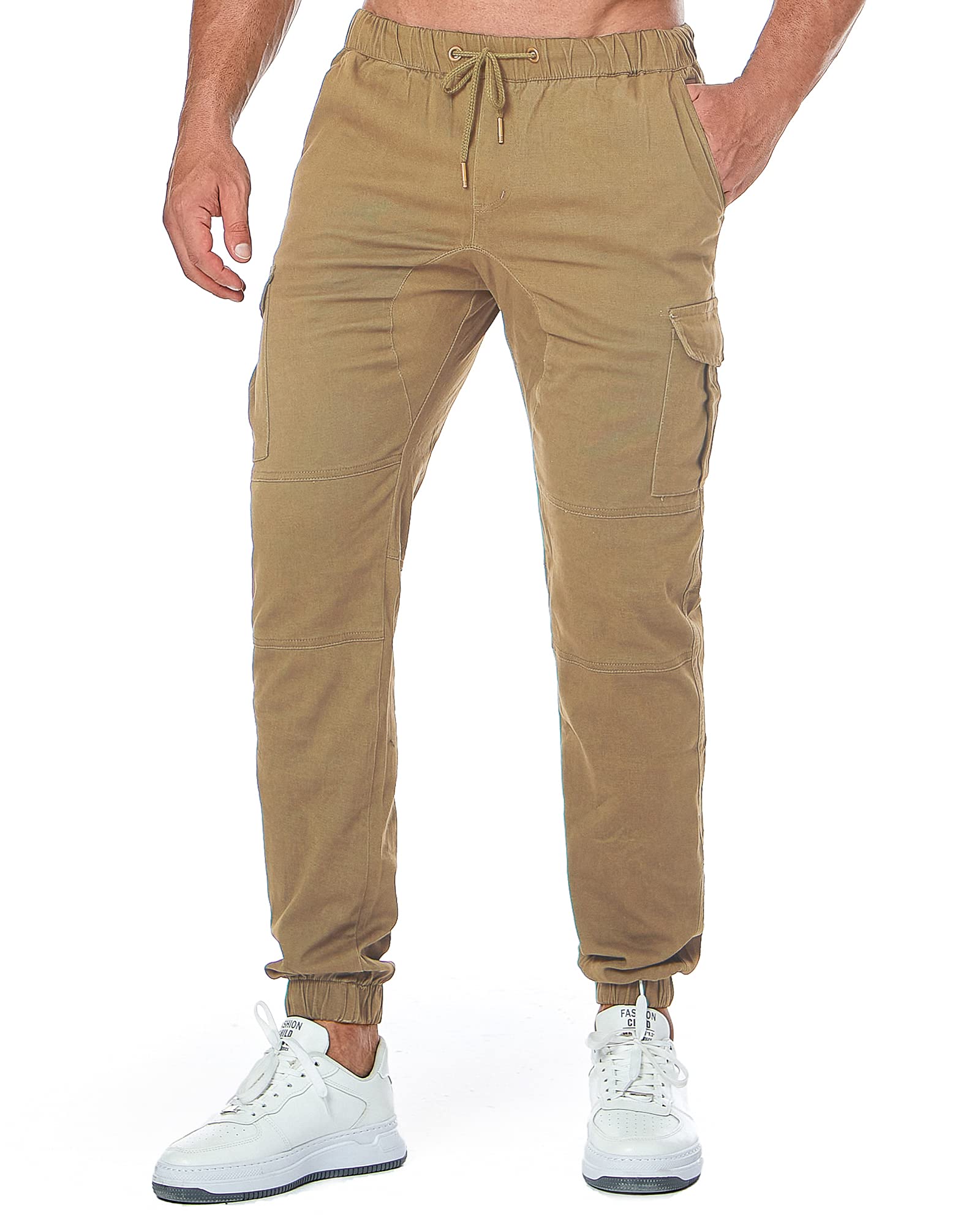 ZOEREA Homme Pantalon Cargo Sport Jogging Pantalons Multi Poches Ceinture Élastique Casual Activewear Long Pants