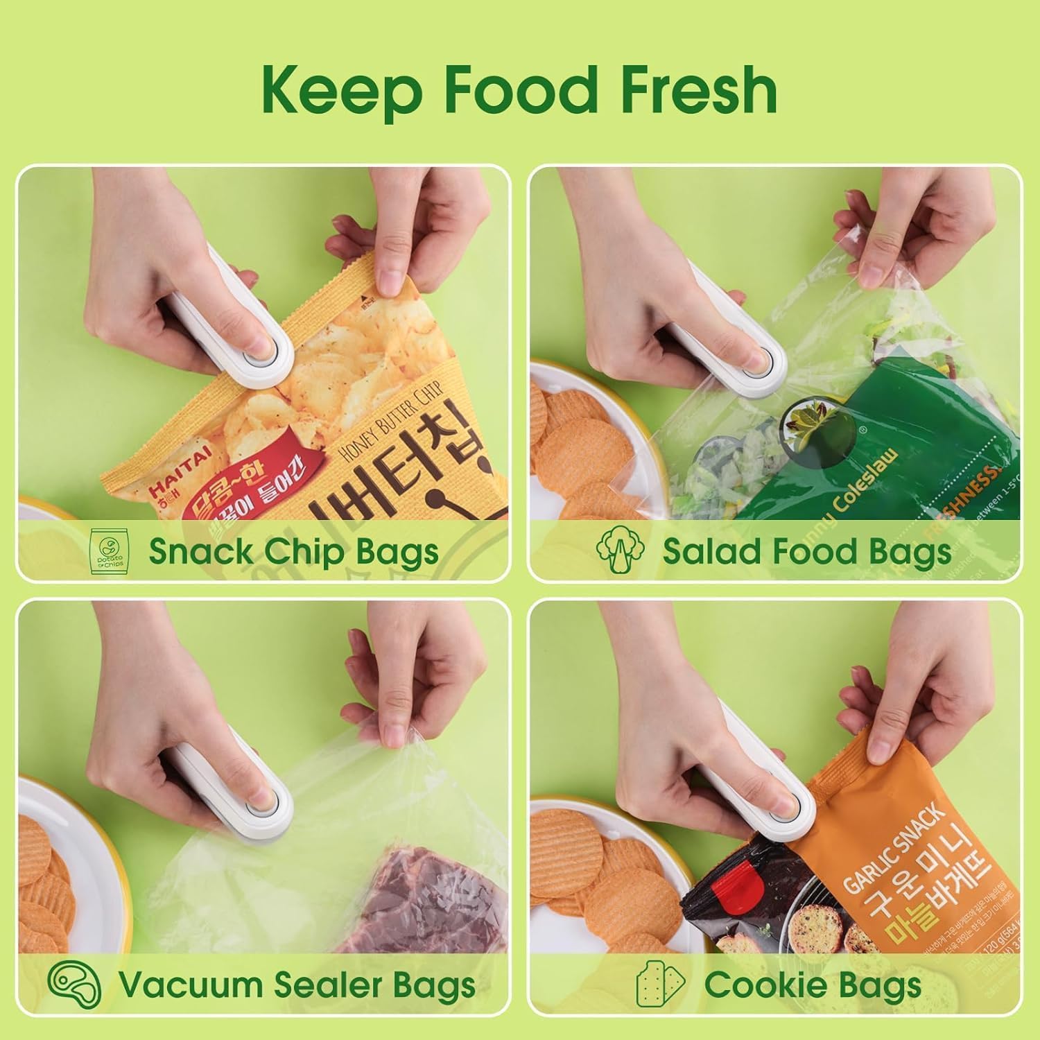 Radiant Portable Mini Sealing Machine, Handheld Packet Sealer for Food, Snacks, Chips, Fresh Storage, Plastic Bags (Multicolor) 2