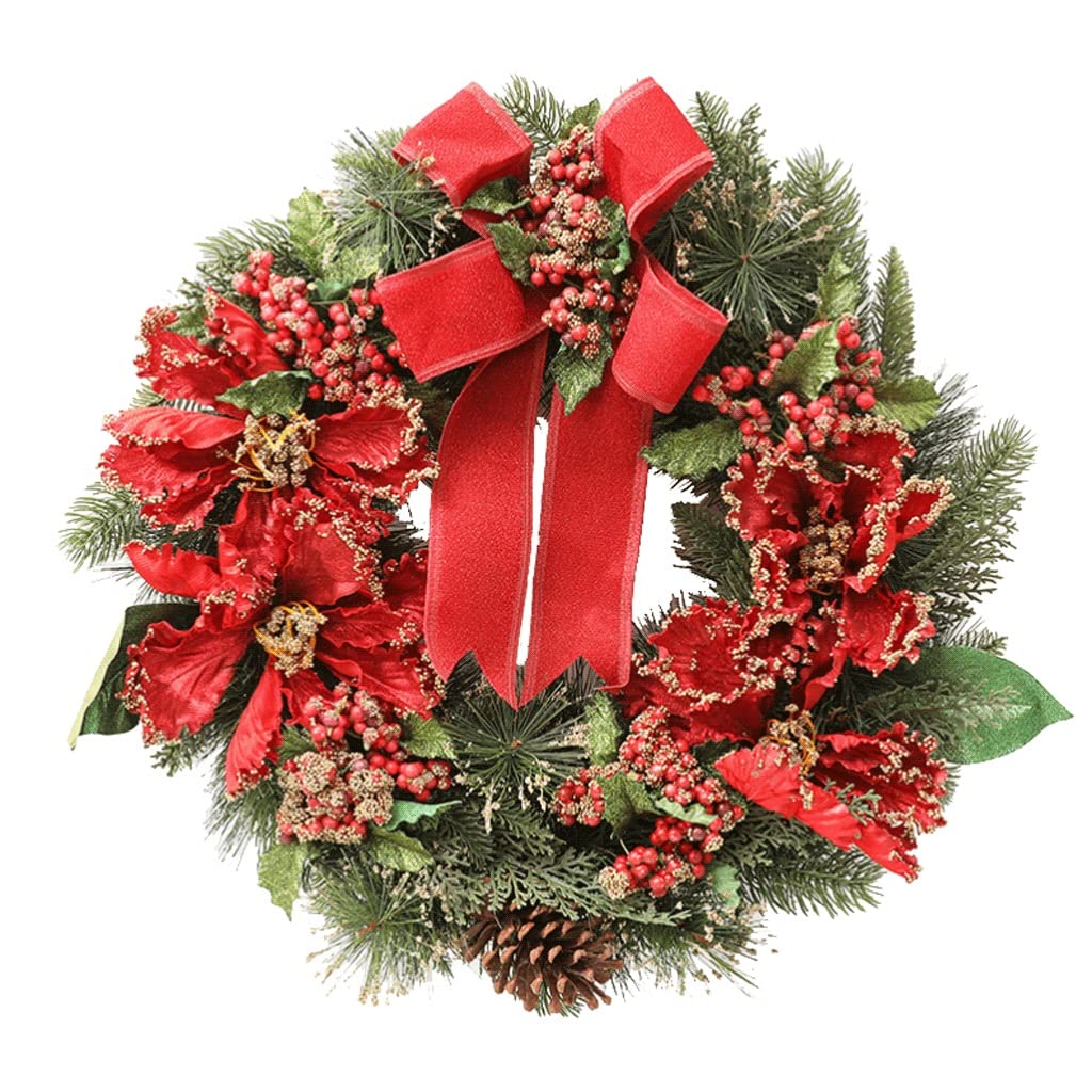 Amazon.co.jp: 50cm/20インチ クリスマスリース クリスマスリース 赤い