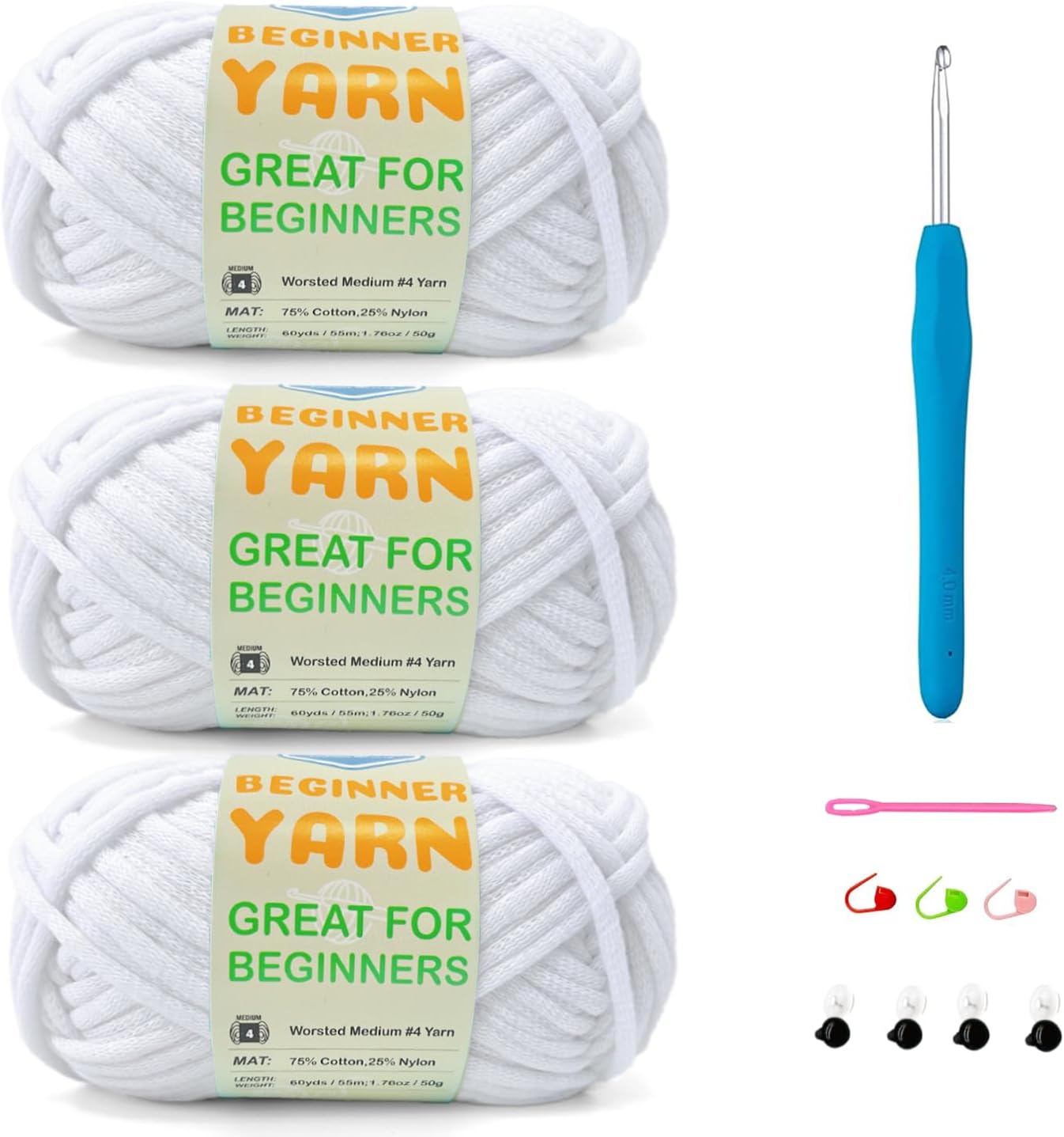 SIXLAMB 3 * 50g/1.76oz Yarn for Crocheting and Knitting, 3