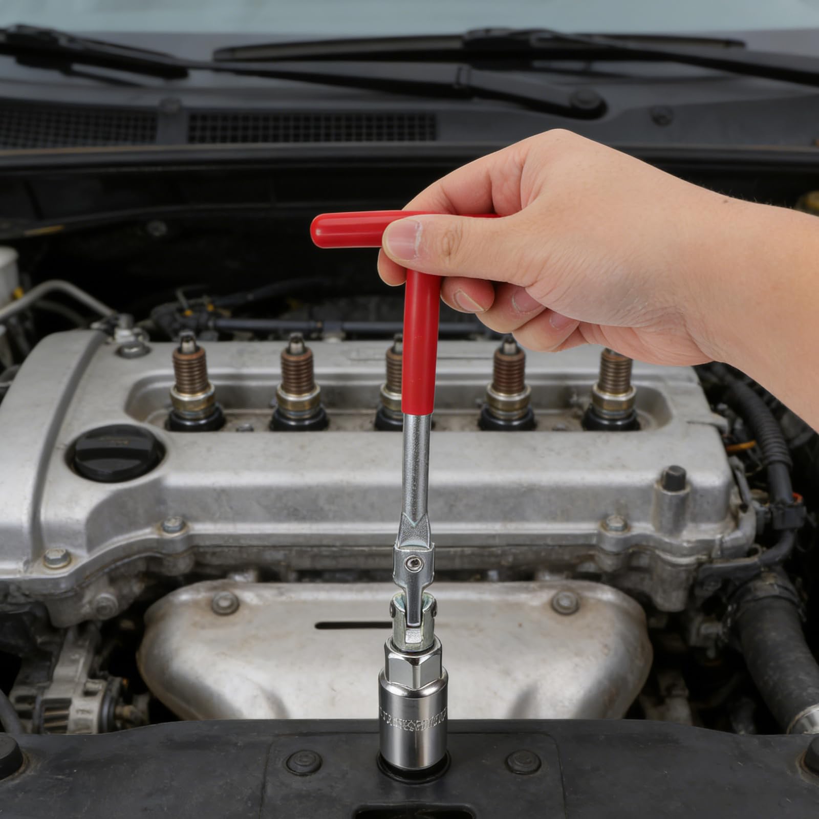 MAGICLULU Juego de Llaves para Bujías de Motor Pequeño de Acero Resistente Dados de 16 Mm y 21 Mm y Mango en T Ergonómico para Reparación Automotriz y Mantenimiento de Cortacésped