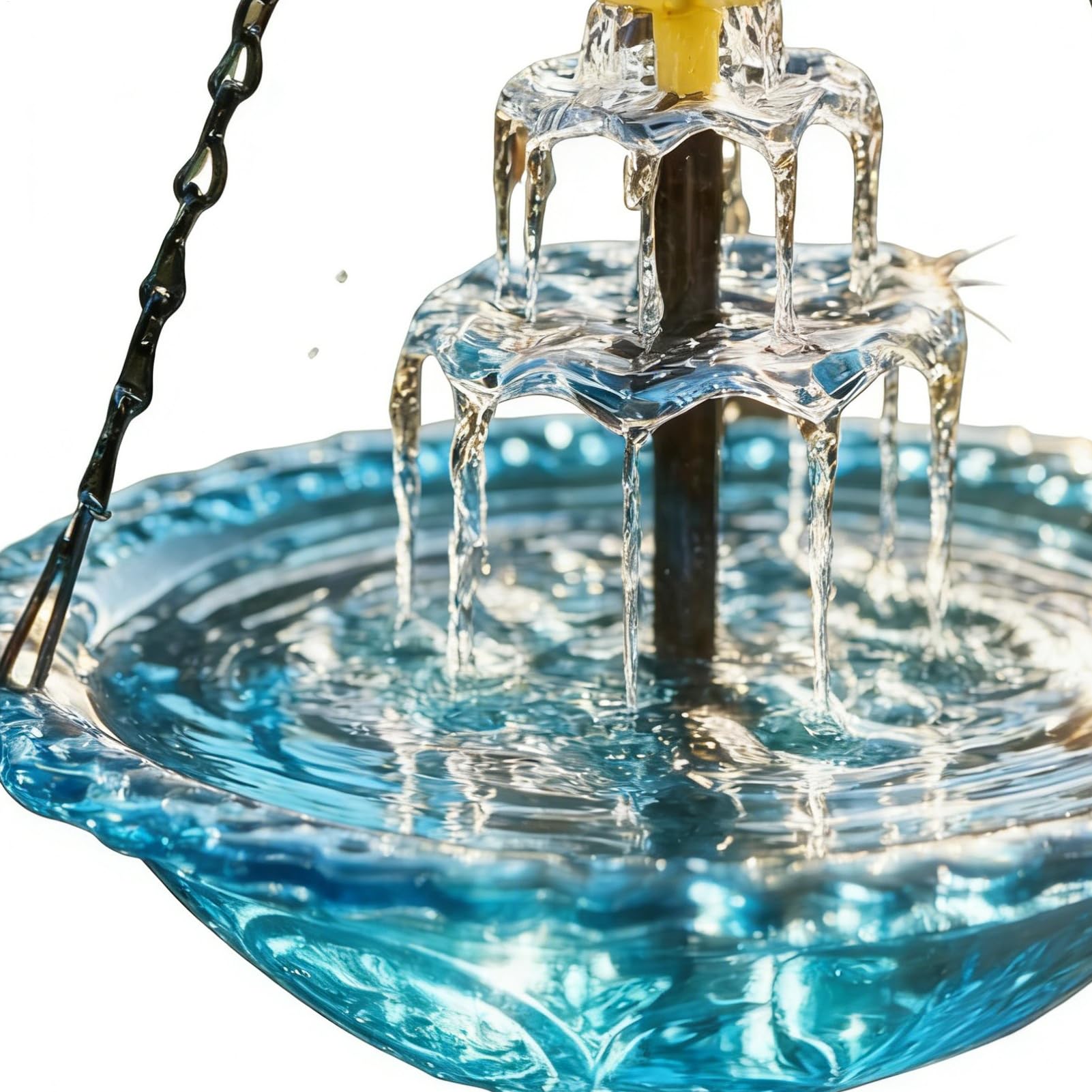 Genérico Fuente Solar Colgante Para Pájaros Con Cascada, Bebedero Para Pájaros Colgante Para Exteriores Con Fuente Solar, c-omedero Automático Para Exteriores Para Atraer Aves Silvestres Y Colibríes