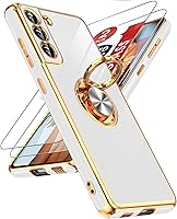 Vista 146 de LeYi para Funda de Teléfono Samsung Galaxy A13-5G: Protector de Pantalla de Vidrio Templado, Soporte Magnético Giratório de Anillo 360°, Borde Negro