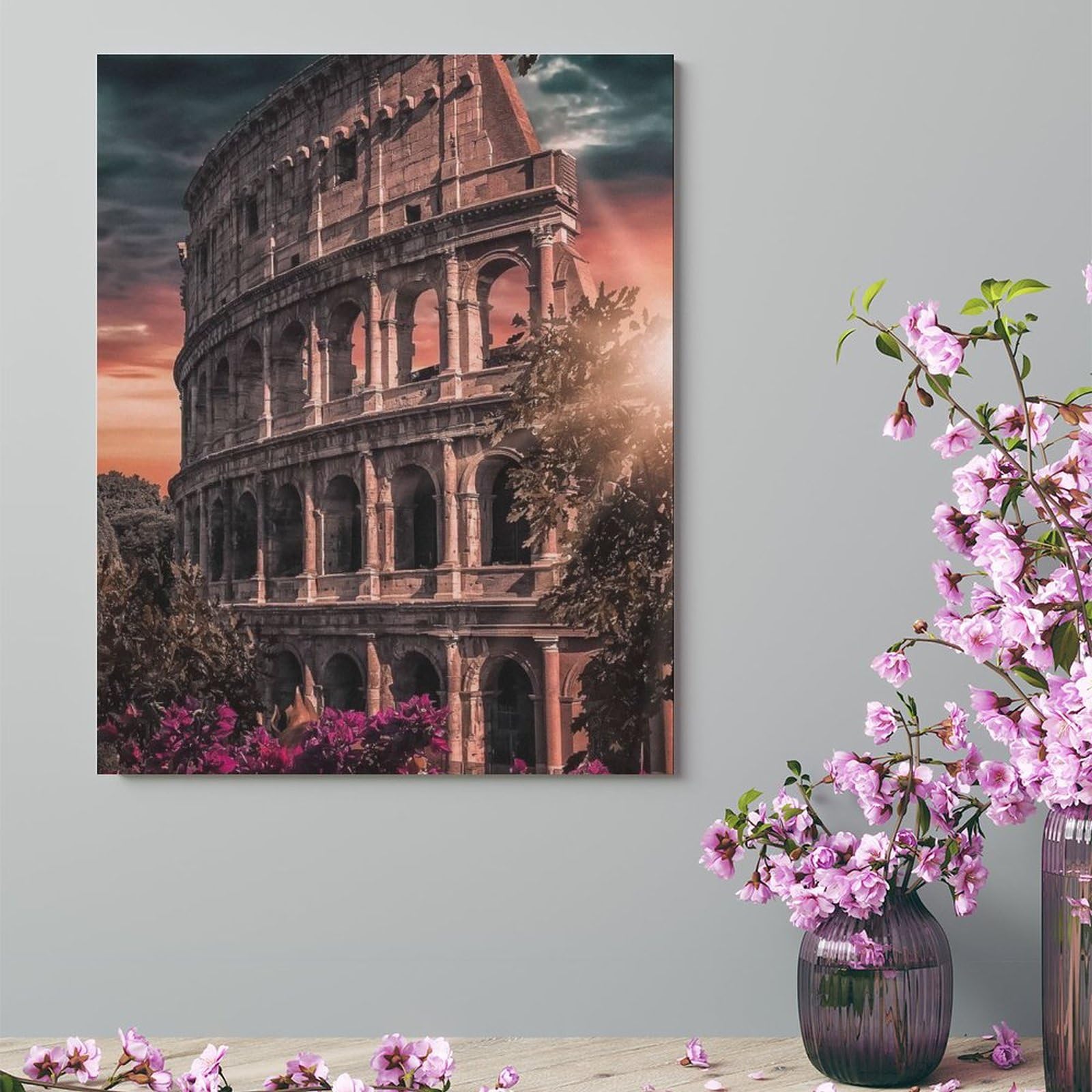 Amazon.co.jp: 絵画 イタリアの夕暮れ時のコロッセオインテリア 絵画 