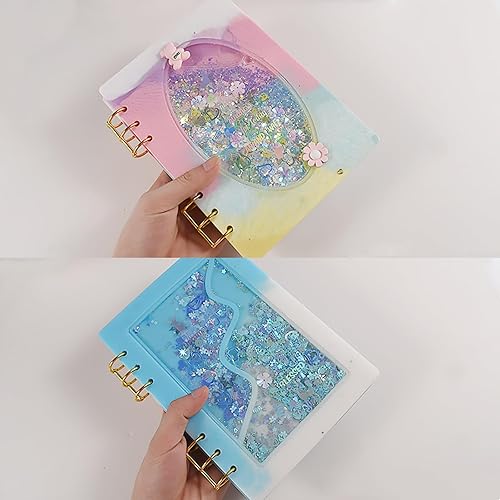 Vista 18 de Kit de moldes de resina para cuadernos, moldes de resina epoxi de fundición de arena movediza para cuadernos, molde de silicona para cuaderno