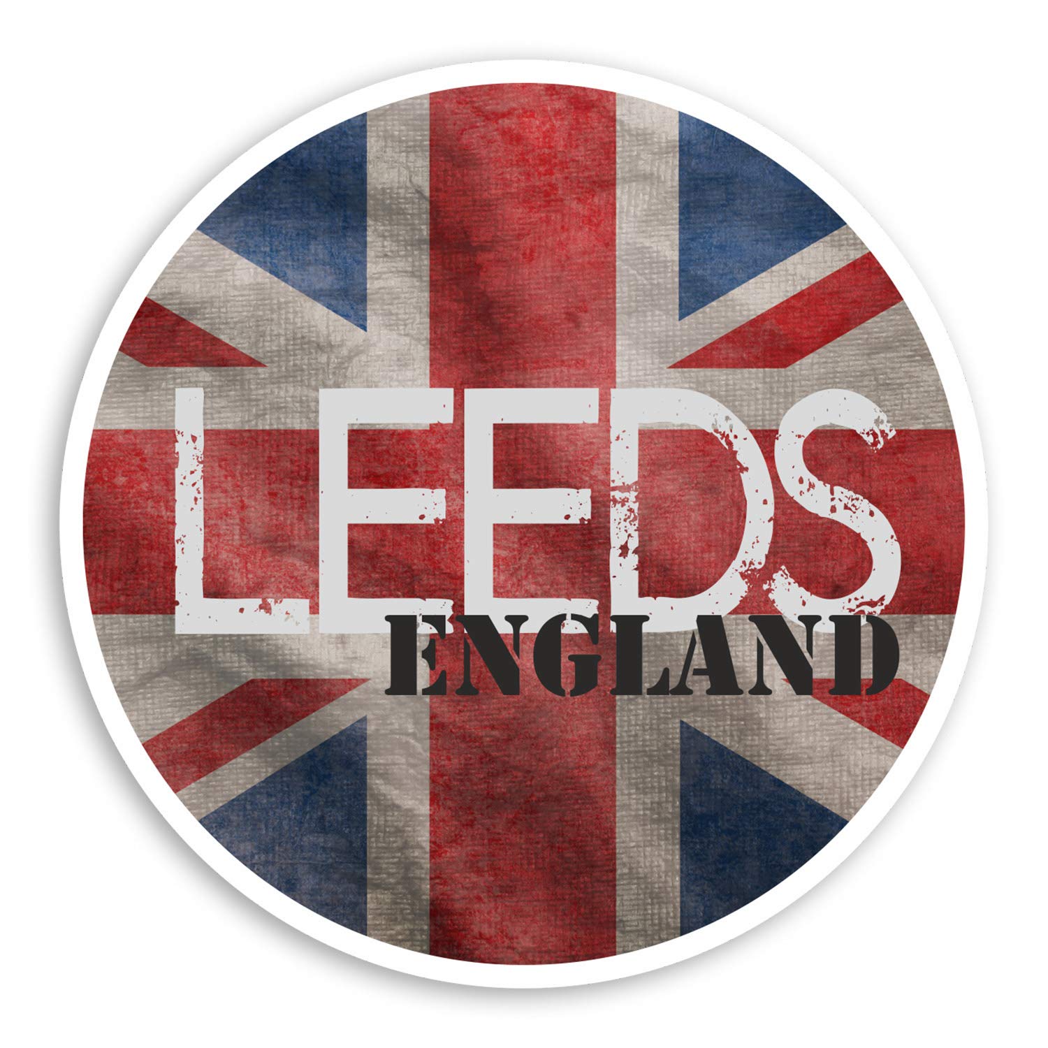 Destination Vinyl Ltd Multi 2 X 10Cm Leeds England Vinyl Stickers - Uk Gb Flag Travel Luggage Sticker #30575 (10Cm Wide)