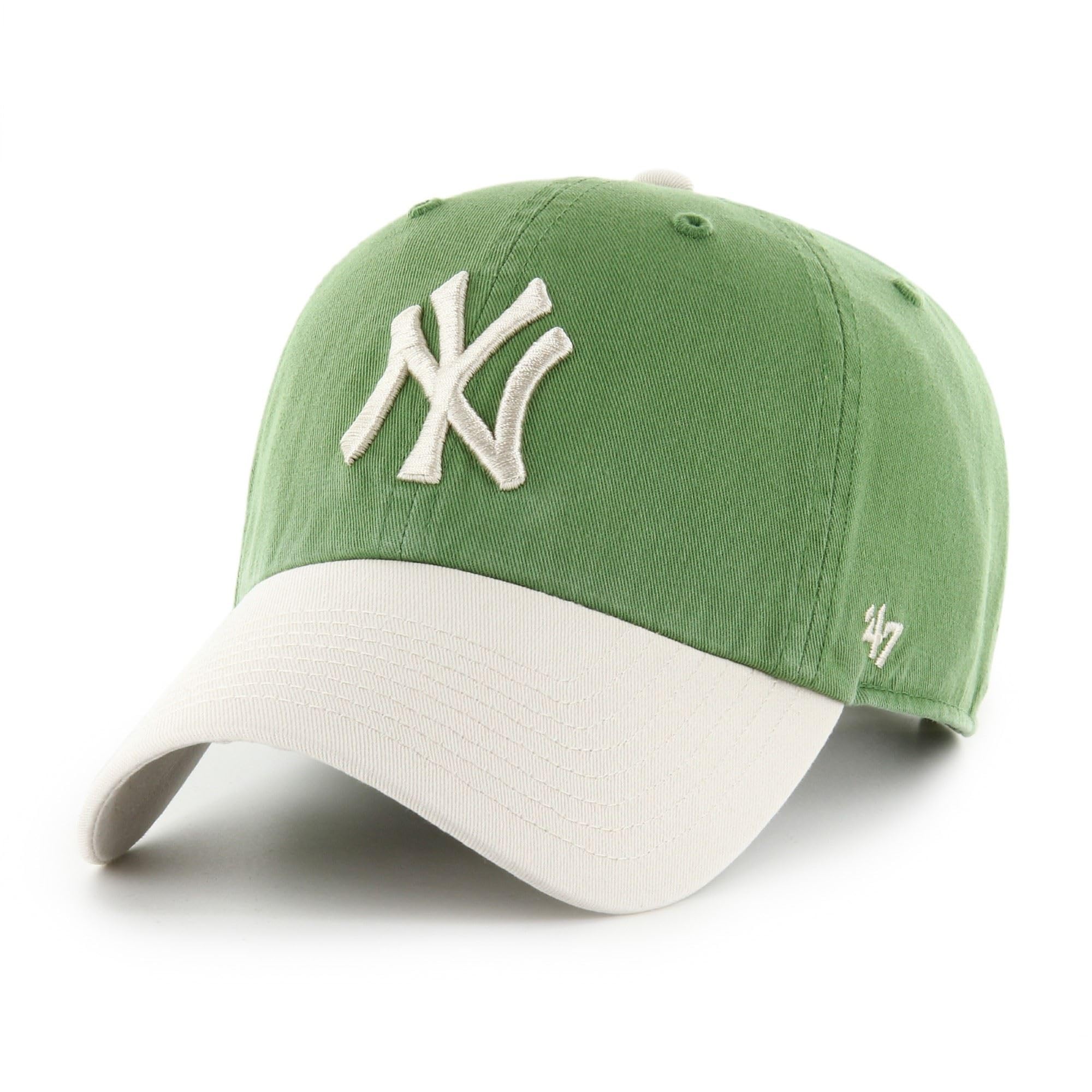 47 New York Yankees MLB Clean Up Two Tone Green Lightbeige Adjustable Cap