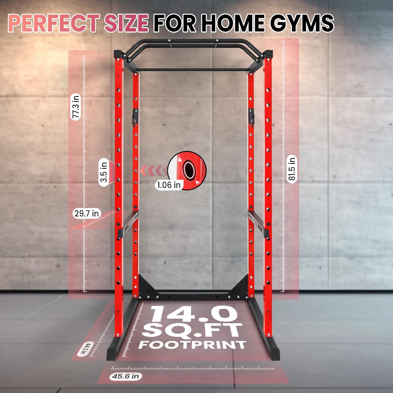 2000 LBS Adjustable Power Cage, Multifunctional Weightlifting Cage, Squat Stand with More Training Accessories, Suitable for Home Gyms