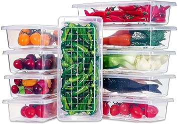 Satpurush Fridge Storage Boxes - Kitchen Containers Set, Masala Box for Kitchen, Plastic Storage Box for Kitchen, Fridge Organiser, Vegetable and Refrigerator Containers for Storage (4)