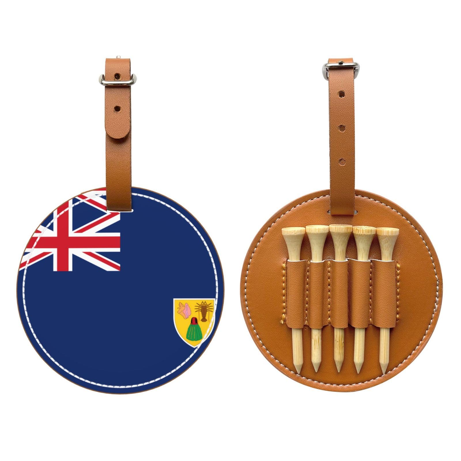 WXXWXD Flag of the Turks and Caicos Islands Printed Golf Tee Storage Bag - Portable Storage, Easily Organize Tees