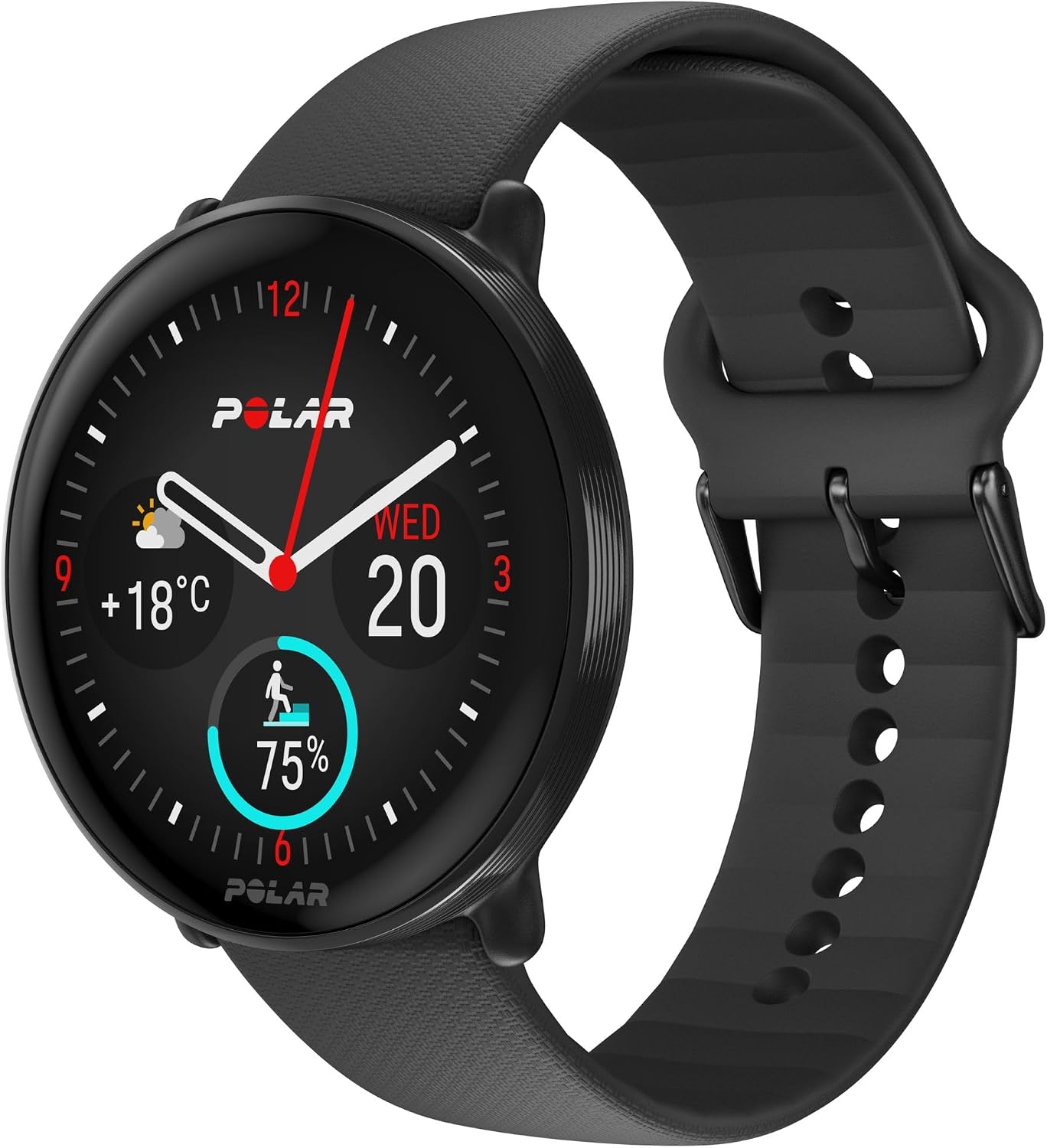 Ignite 3 Series Fitness Tracking Smartwatch with AMOLED Display, GPS, Heart Rate Monitoring, Sleep Analysis, and Real-Time Voice Guidance; S-L, for Men or Women, Night Black