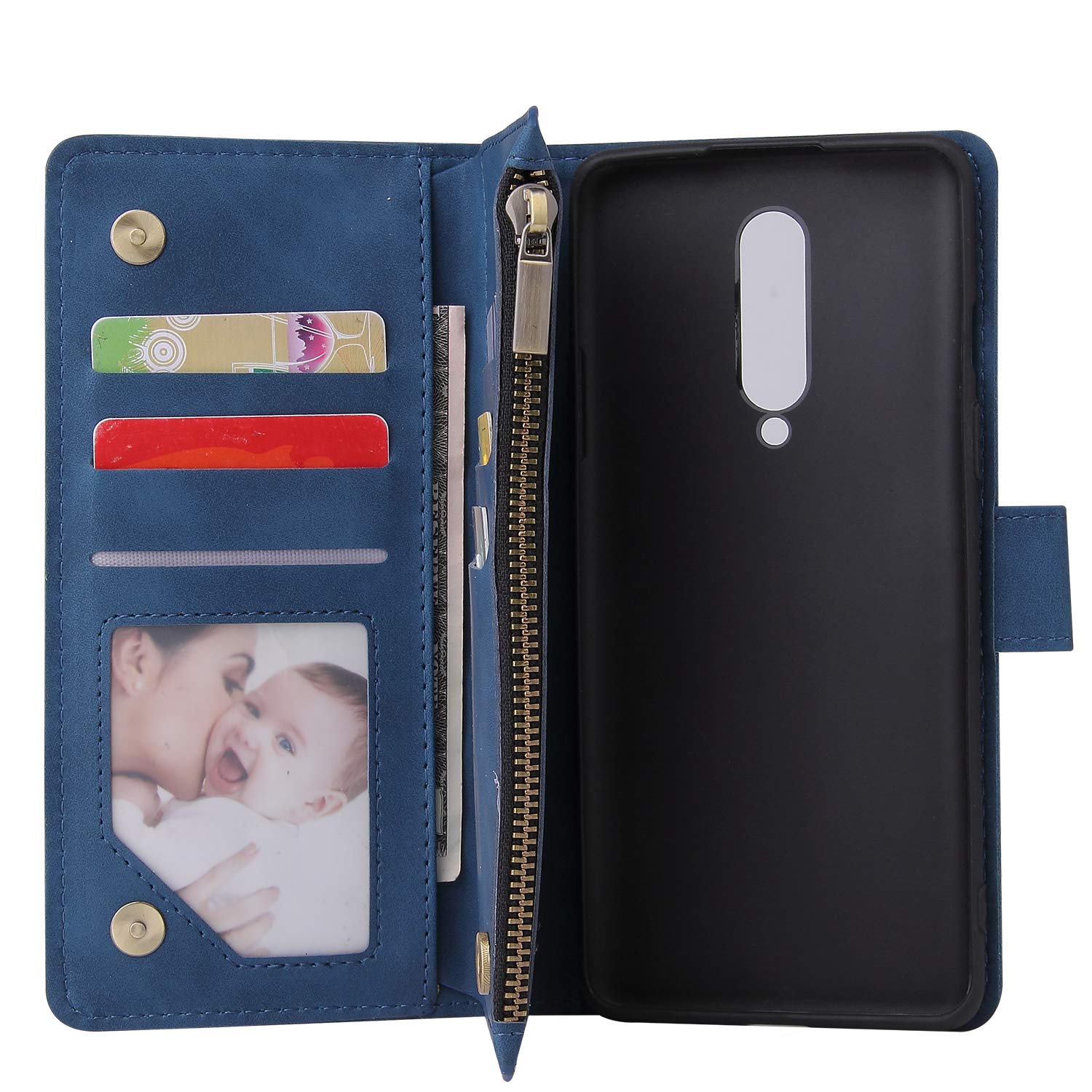 Custodia Portafoglio Asuwish Per OnePlus 8 (6.1'') Con Vetro Temperato E Cinturino – 6 Slot Carte, Supporto, Rosa - 4