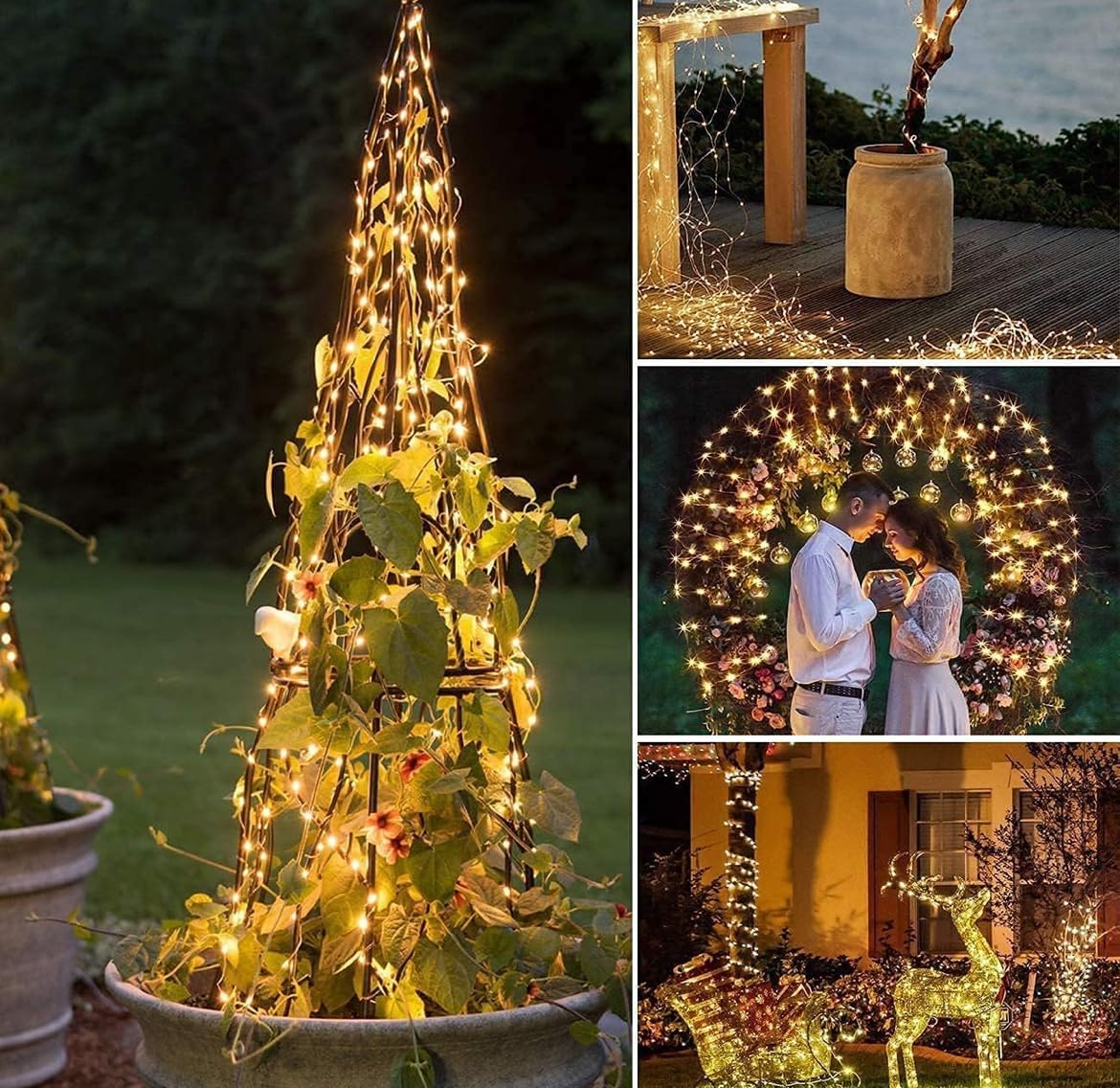 Catena Luminosa LED 30 M – 300 Luci Bianco Caldo 2700K, 8 Modalità, Alimentazione Elettrica, Per Interni/Esterni, IP44, Per Albero E Giardino