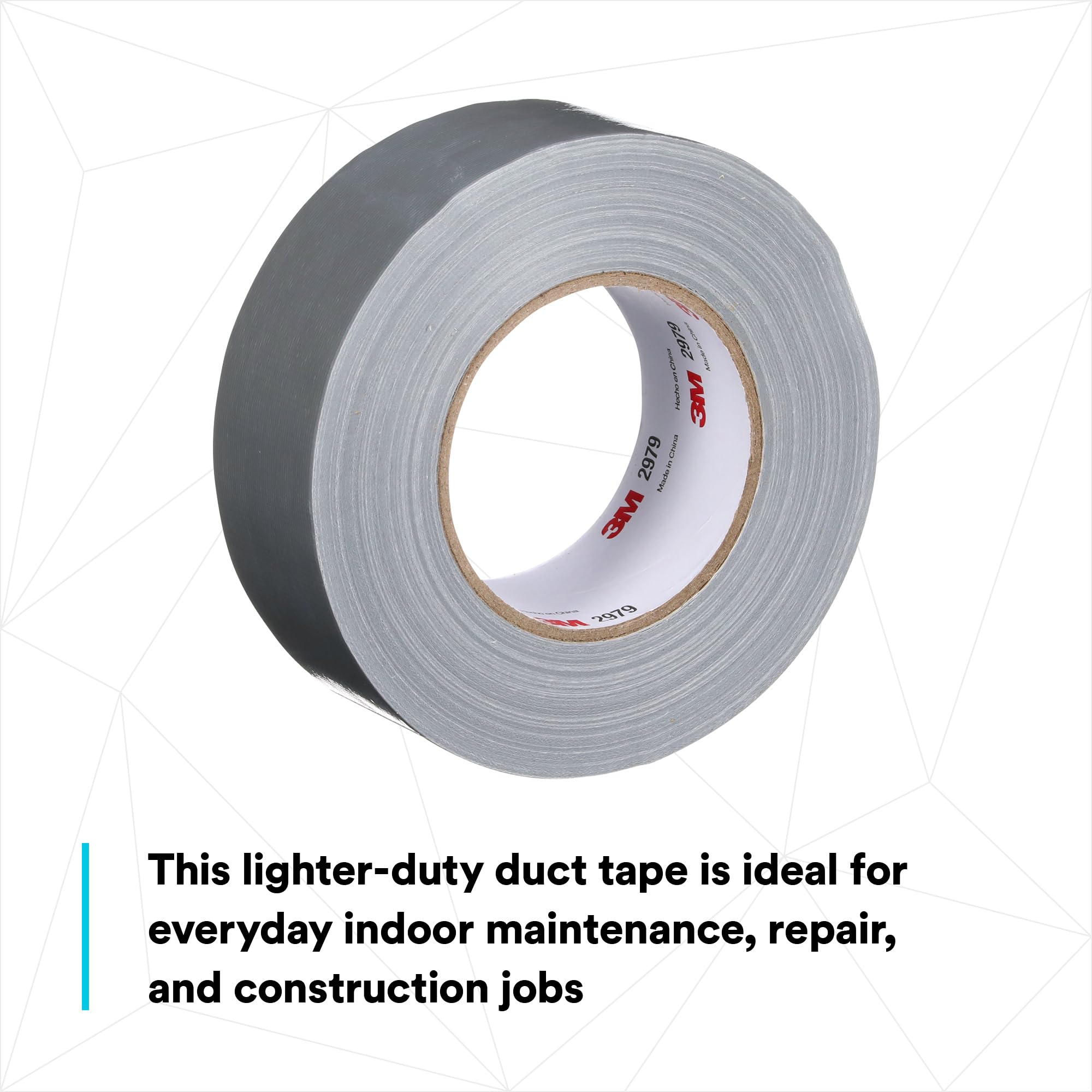3M Contractor Grade Multi-Use Duct Tape 2979 Silver, 1.88 in x 60 yd 7.0 mil, Individually Wrapped, Conveniently Packaged by