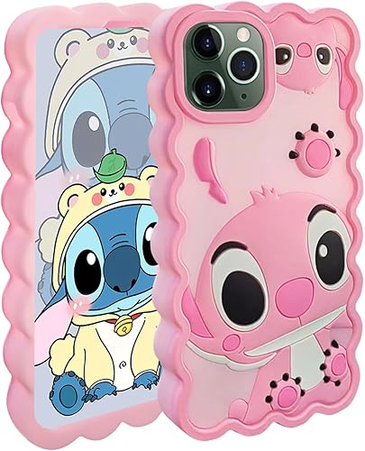 FINDWORLD Fundas para iPhone 11 Pro Max, linda funda de silicona suave de dibujos animados 3D, personaje de animales geniales, a prueba de golpes,