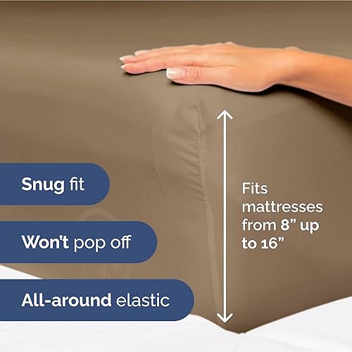 Vista 985 de Juego de sábanas de 4 piezas tamaño king, extrasuaves, transpirables y refrescantes con esquinas profundas, sábanas de fácil ajuste y sin arrugas