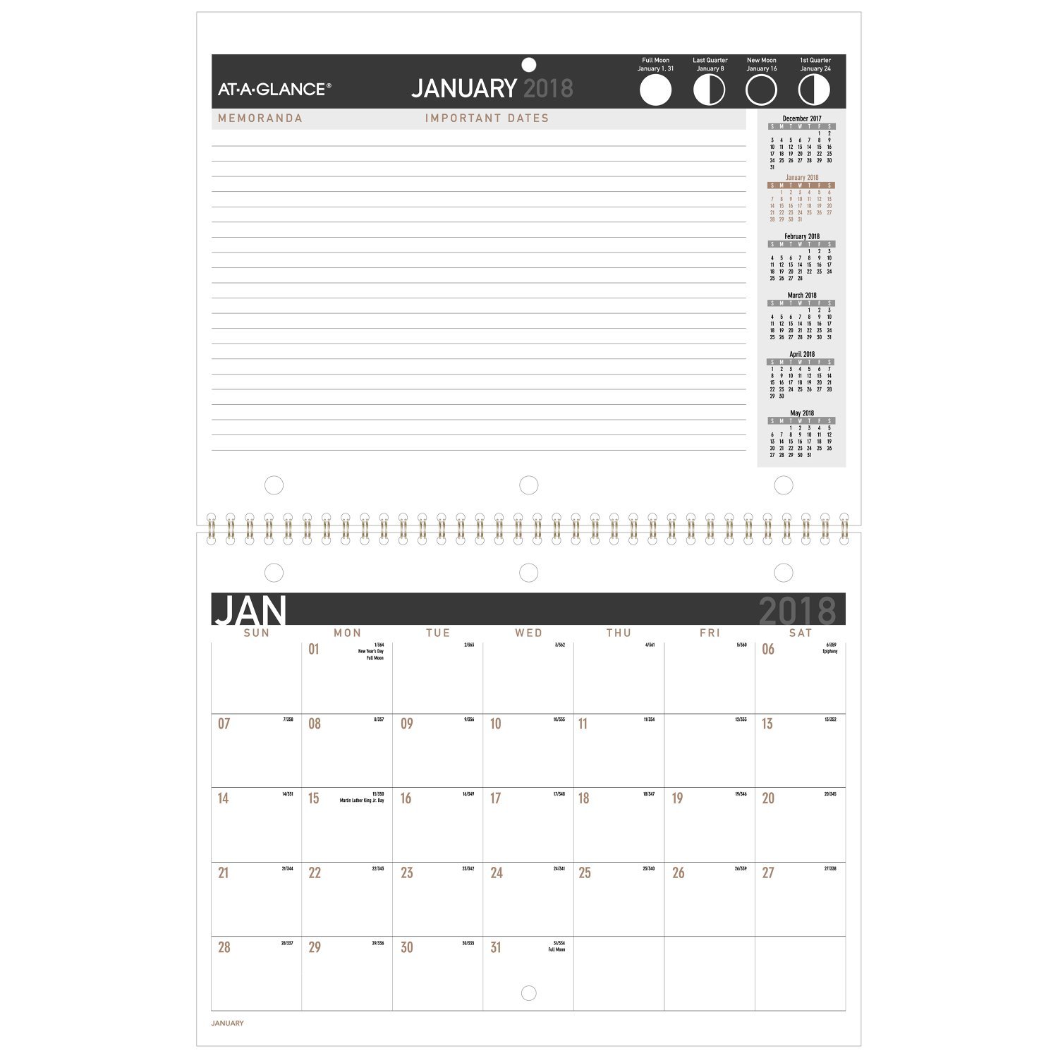 At-A-Glance Vertical Reversible Horizontal Erasable Wall Calendar - Extra Large - Julian Dates - Yearly - 12 Month - January 2026 To December 2026 - 48" X 32" Sheet Size - White - View #3