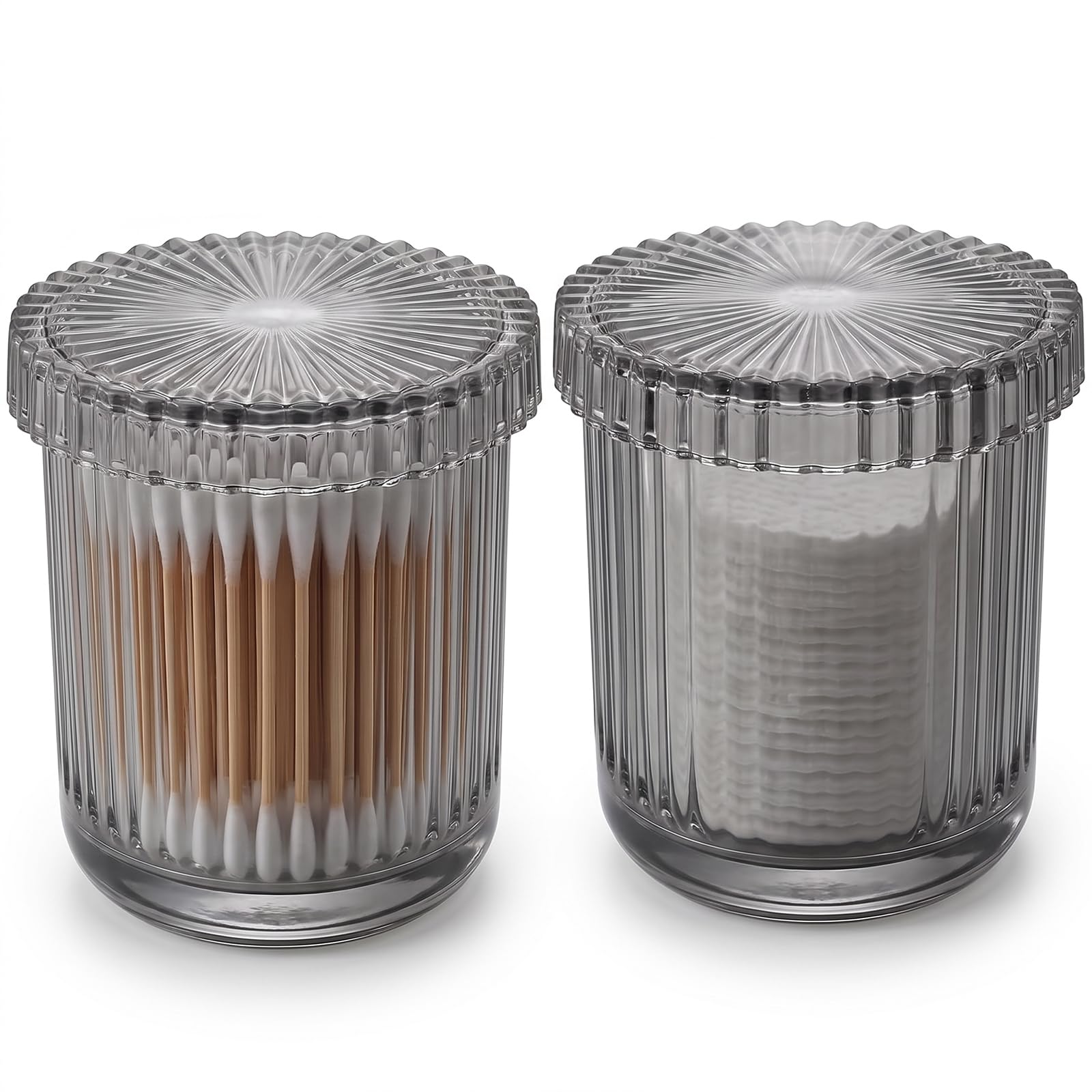 Glass Qtip Holder Jars - Apothecary Storage -11