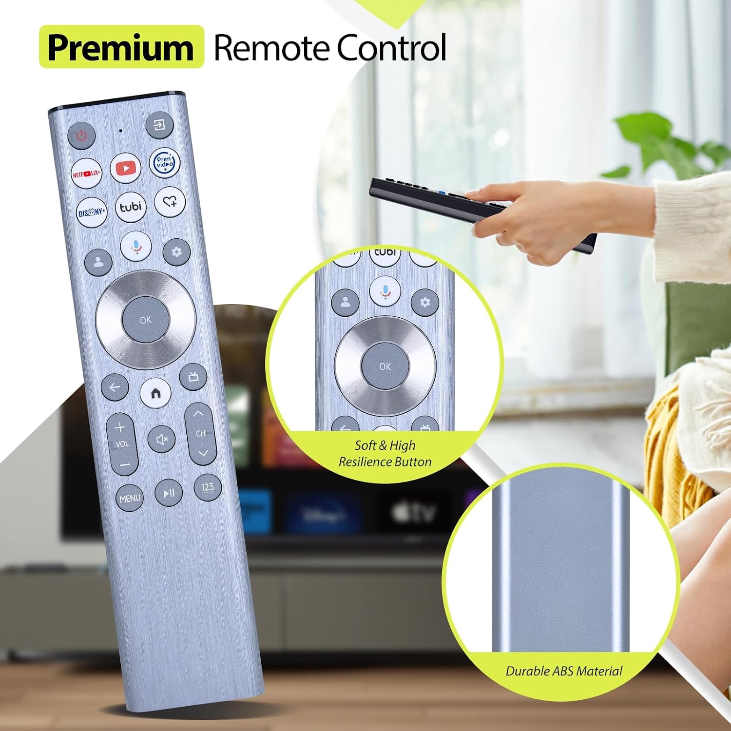 ERF6A80 Replacement Voice Backlit TV Remote Control Intended for Hisense, for Hisense U6 U7 U8 A7 Series Mini-LED ULED 4K UHD Google Smart TV image 4