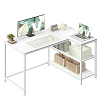 VASAGLE Scrivania Angolare a L, Scrivania Gaming per Computer con Scaffale Reversibile