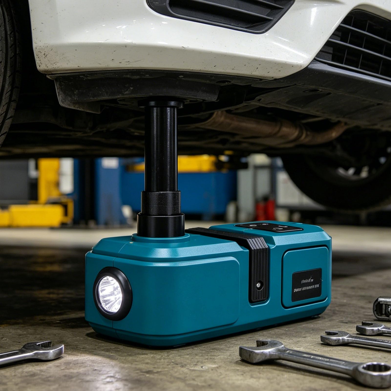 Martinetto Idraulico Elettrico Strumento di Sollevamento Efficiente da 5 Tonnellate per la Riparazione di Veicoli di Emergenza Design Compatto in ABS