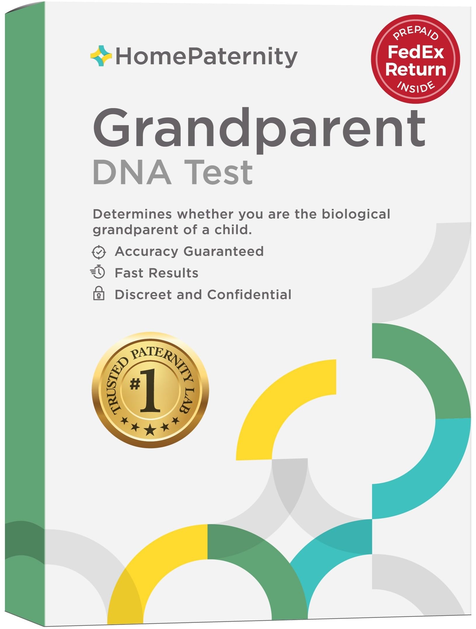 HomePaternity Grandparent DNA Test, FedEx Return, Fast Results, Highest Accuracy Available, All Lab Fees &amp; Shipping Included, Grandchild Test, Test Paternity Without Father