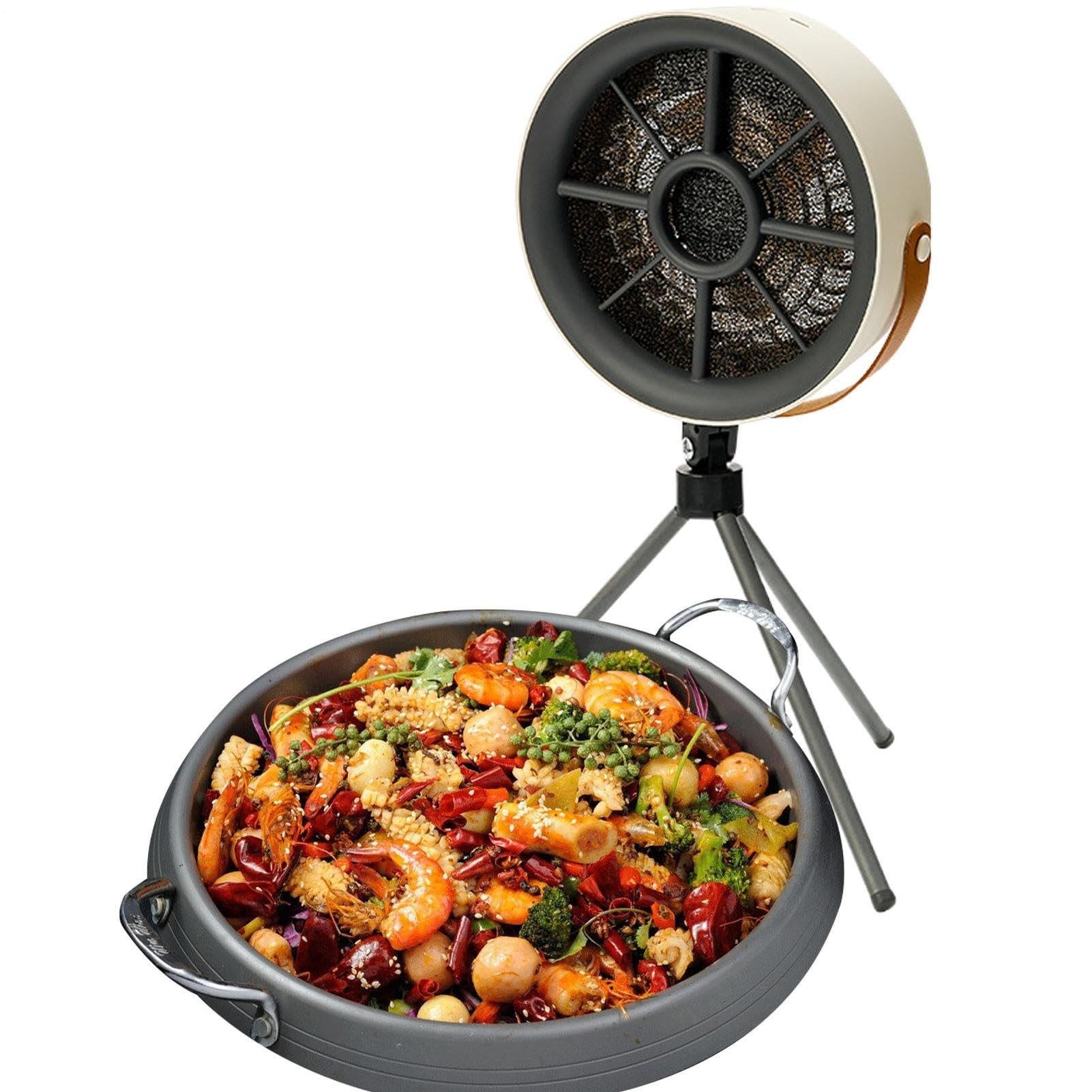 Cappa aspirante compatta da scrivania, 3 velocità, alimentata da | Ventilatore estrattore per Hot Pot, picnic, barbecue, cucina interna ed esterna, campeggio,