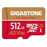 Gigastone Karta pamięci z serii 512 GB, 4K Game Pro, idealna do Nintendo Switch, duża prędkość do 100 MB/s. do 4K UHD Video Console do gier, A2 U3 V30 Micro SDXC z adapterem SD.