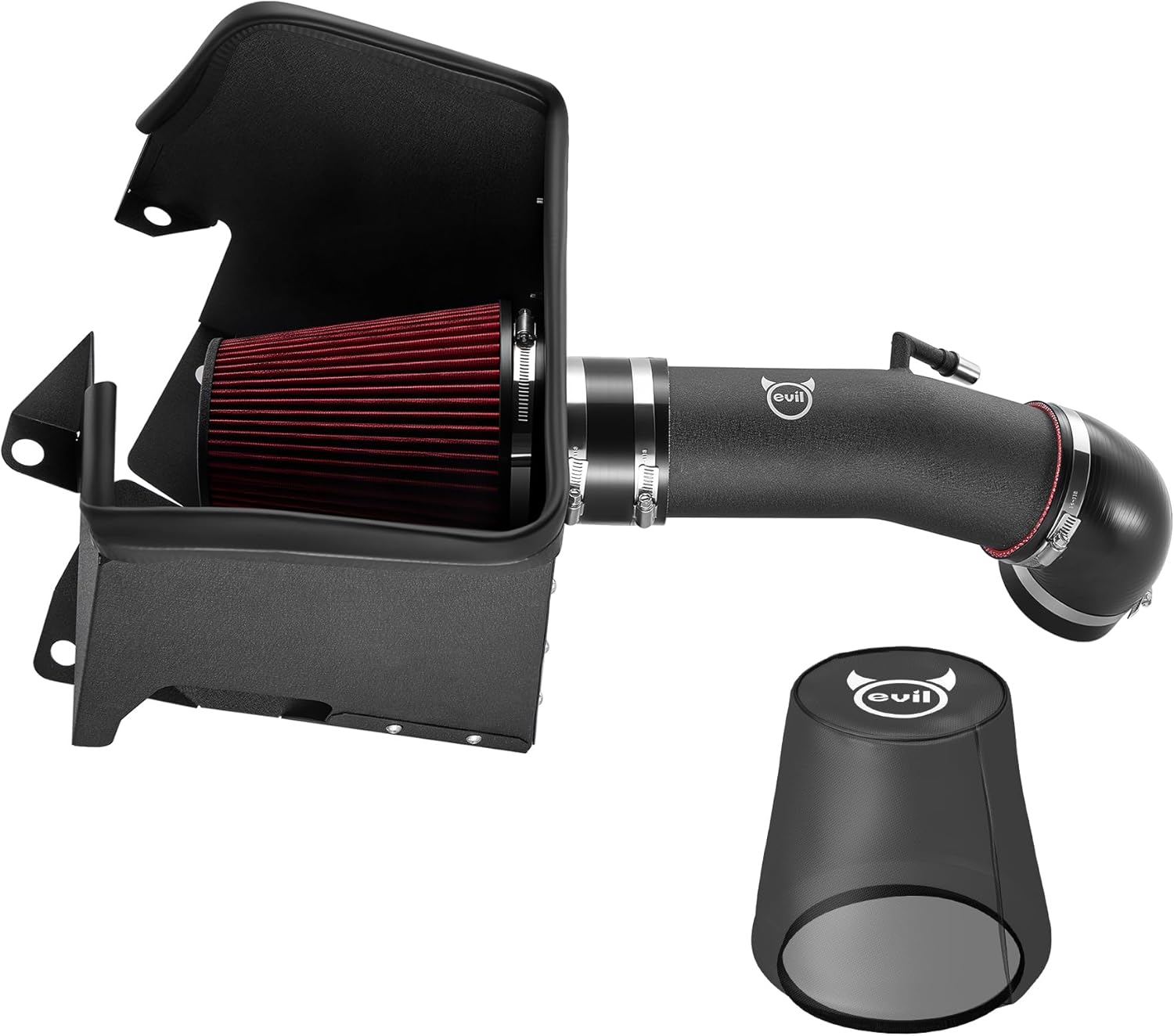 EVIL ENERGY Cold Air Intake Compatible for 2019-2024 Dodge RAM 1500 5.7L, Increases Horsepower, Towing Performance & Acceleration, Includes Heat Shield & Pre-Filter, Black