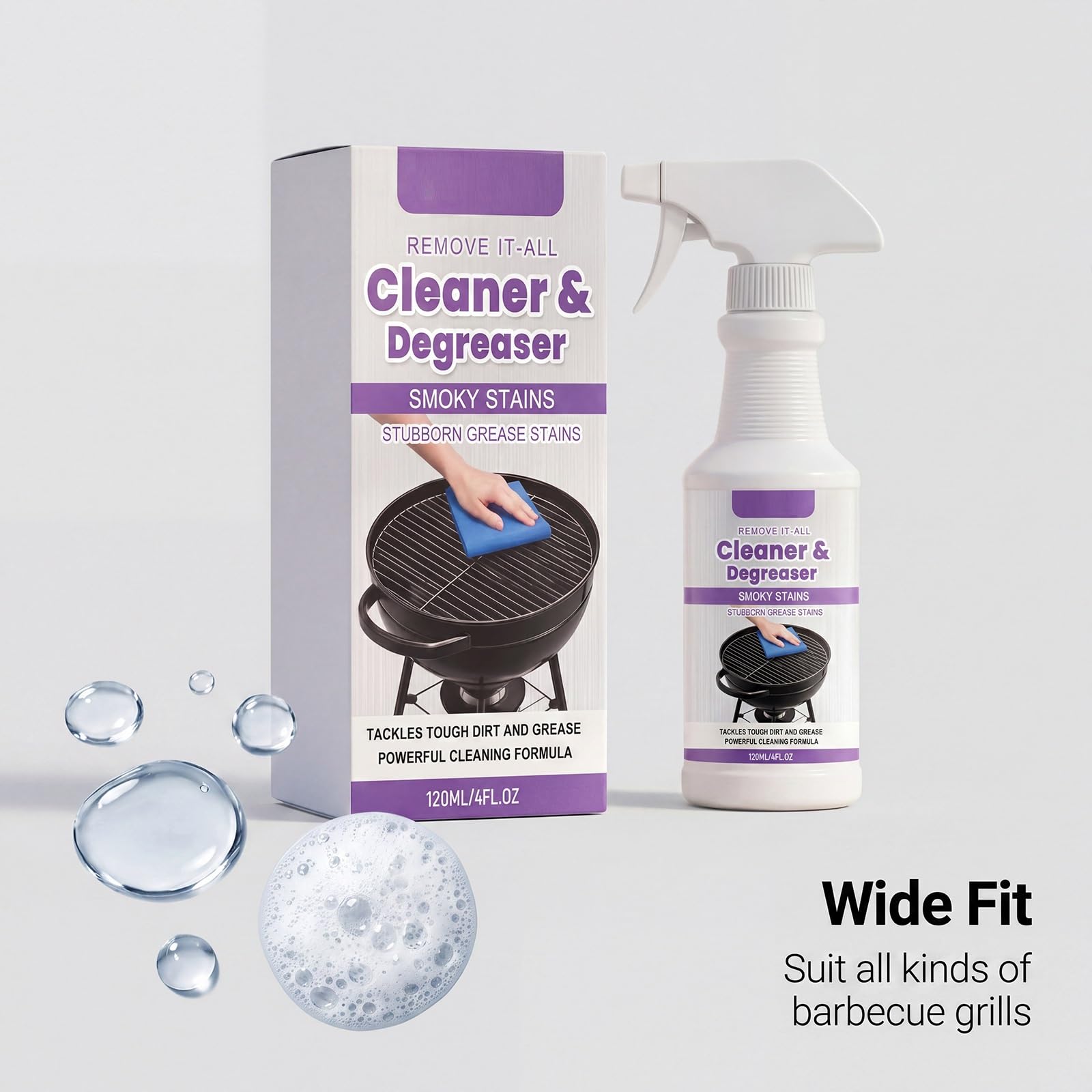 Schnell wirkendes Heavy-duty Grill Degreaser Spray, Herd-Ofen-Entfetter, Ofenreiniger Heavy Duty, Grillreiniger Outdoor-Grills, Öfen Herd Heißluftfritteuse Outdoor-Grills leistungsstark 120ml (5pcs)