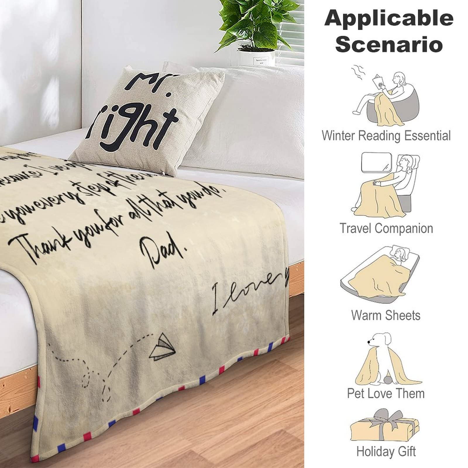 Coperta in pile con stampa 3D con bulldog francese, per letto, soffice