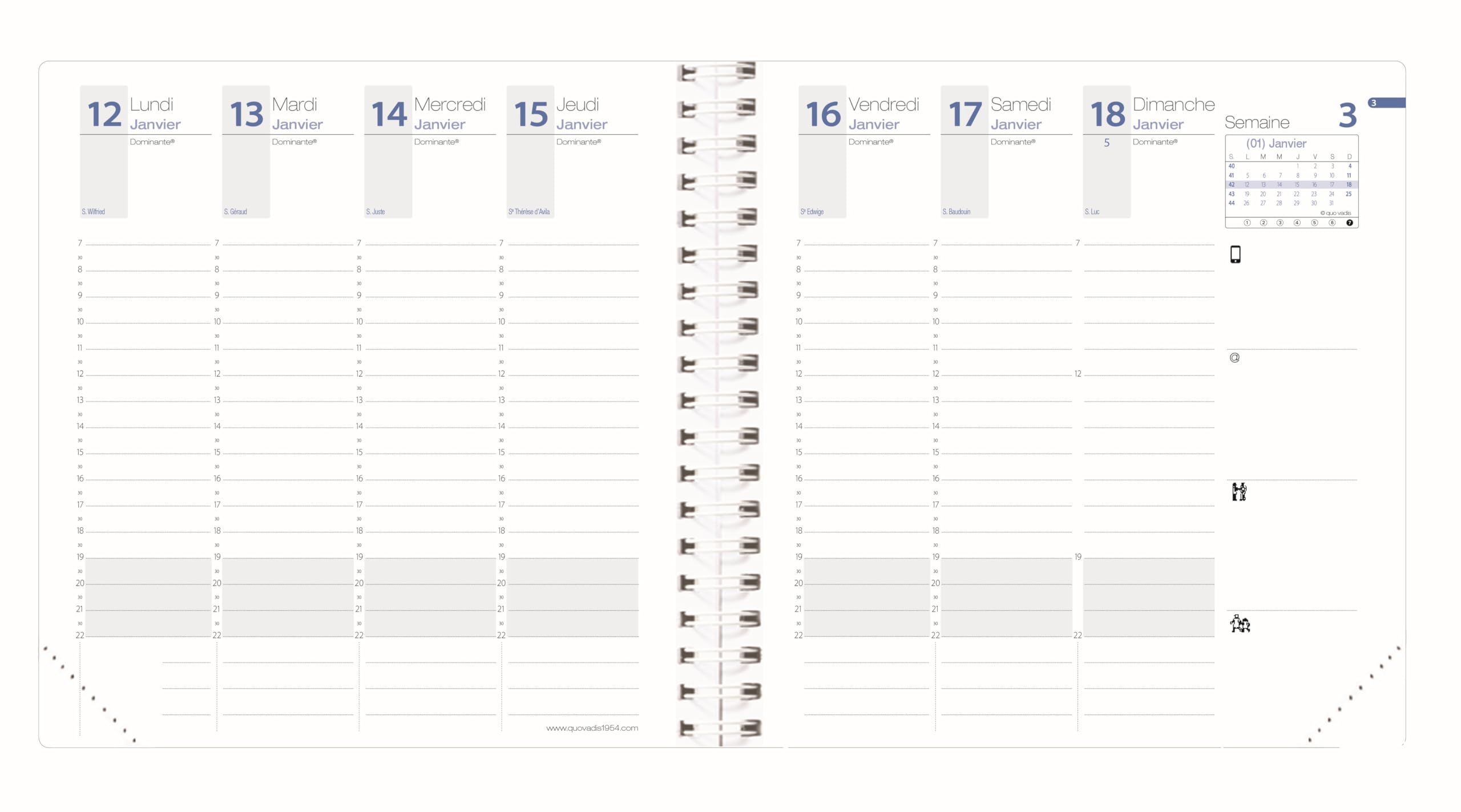Quo Vadis - Ricarica Agenda - Spiralato - 2025 - Time & Life Pocket - Agenda settimanale - Francese - 13 mesi da dicembre a dicembre - 10 x 15 cm - Carta Clairefontaine bianca - Produzione francese