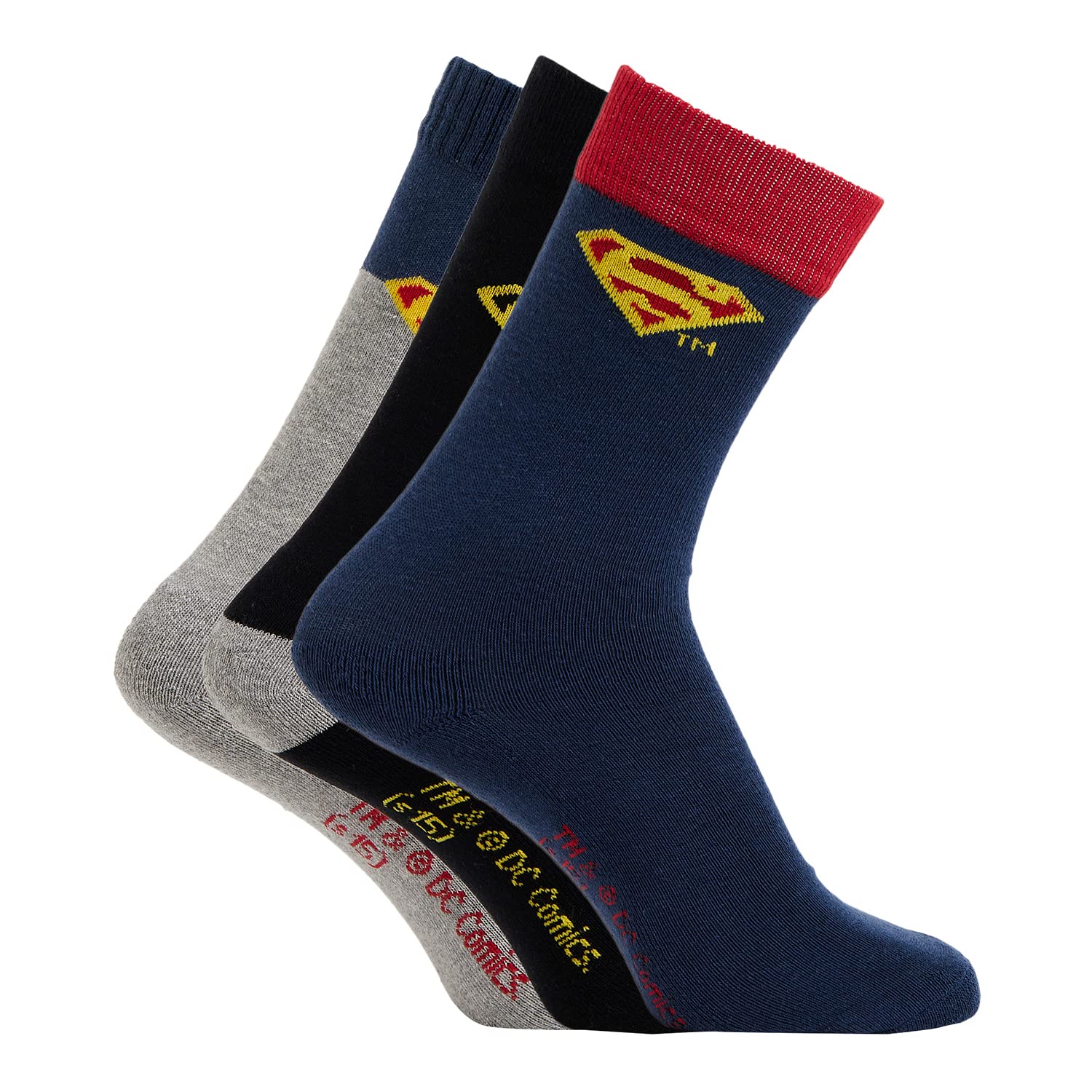CAMEYMarvel (Superman) Printed Full Length Socks Pack of 3 (MEN-4726)