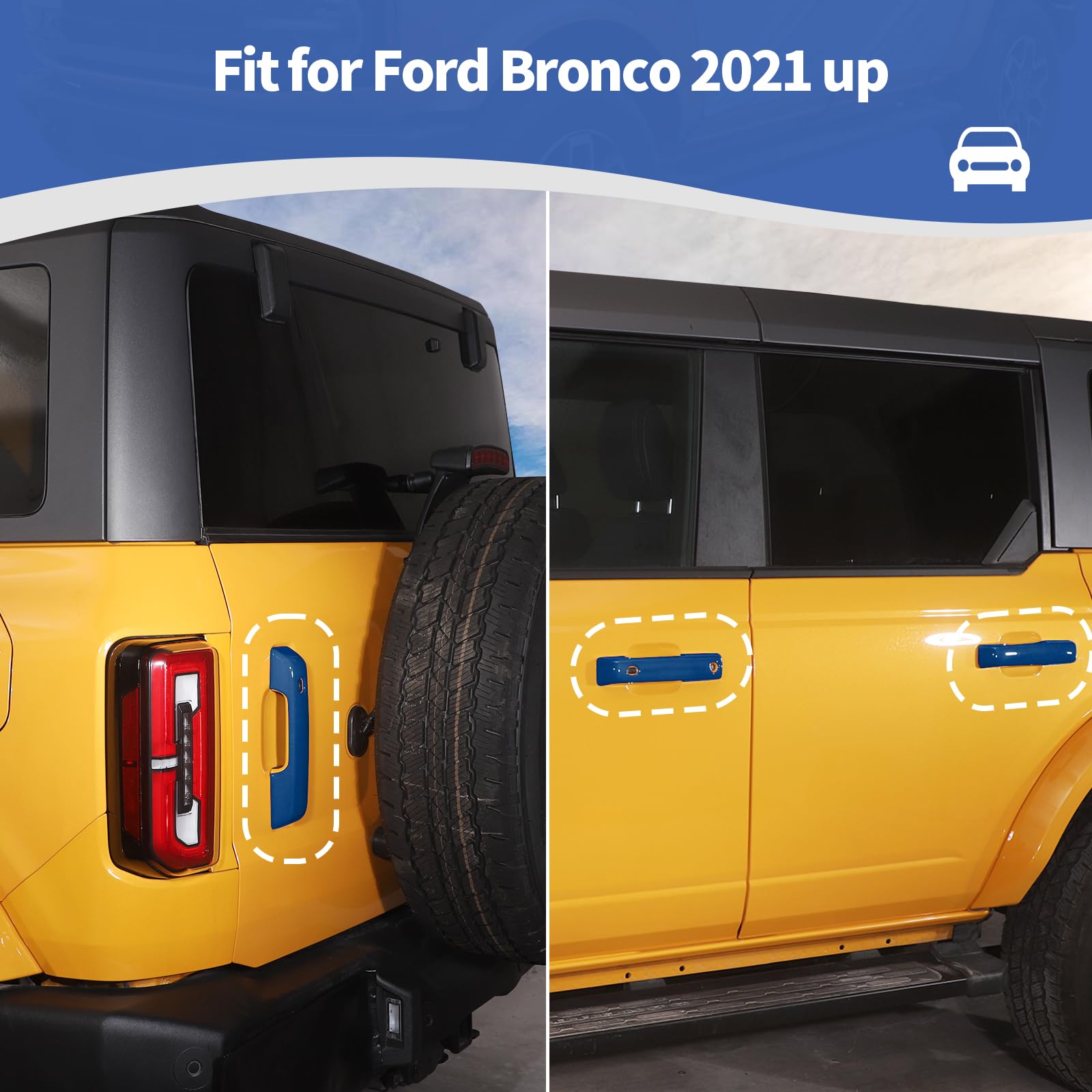 Amazon.co.jp: JOSHELA for Bronco ドアハンドルカバートリム フォード