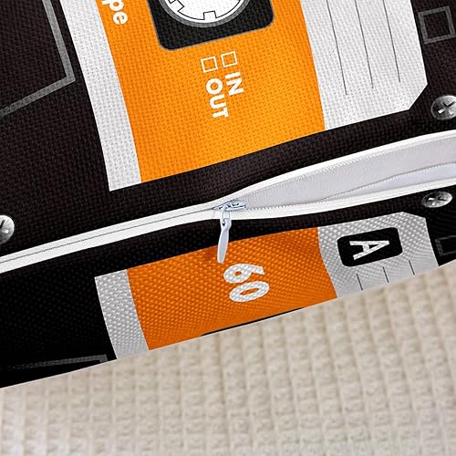 Miniatura 5 de Juego de 2 fundas de almohada de fiesta de los años 80 de 20 x 20 pulgadas, fundas de cojín de casete de audio para sofá, fundas de almohada