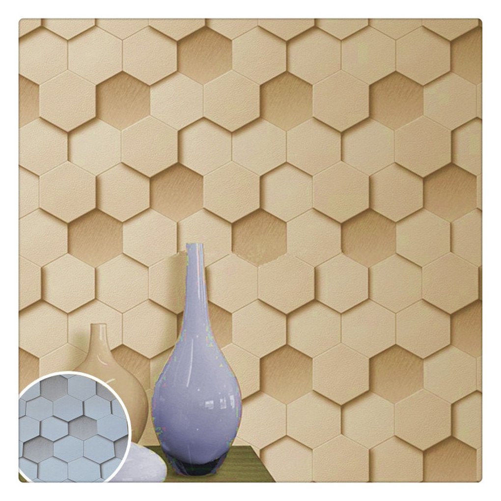Haokhome 08293 Modern Hexagon Pattern 3d Wallpaper Rolls Brown Hd Wallpaper Murals Home Kitchen Bathroom Decorationn 0 53m X 10m Amazon Com Au Home Improvement