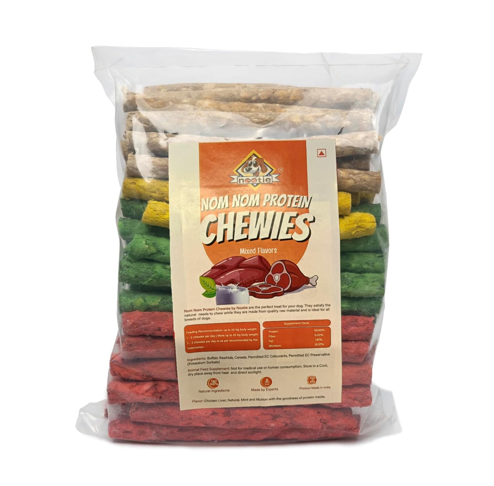 Nootie Dog Treat with Chicken, Mutton, Veg & Natural Flavor Mixed Munchies, Rawhide Chew Dog Stick (1 KG) (B0CLV2CCGZ) Amazon Price History, Amazon Price Tracker