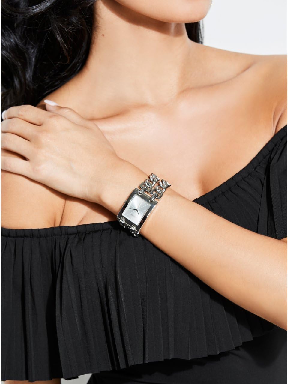 Guess Women's Silver-Tone Multi-Chain Bracelet Watch - Image 2