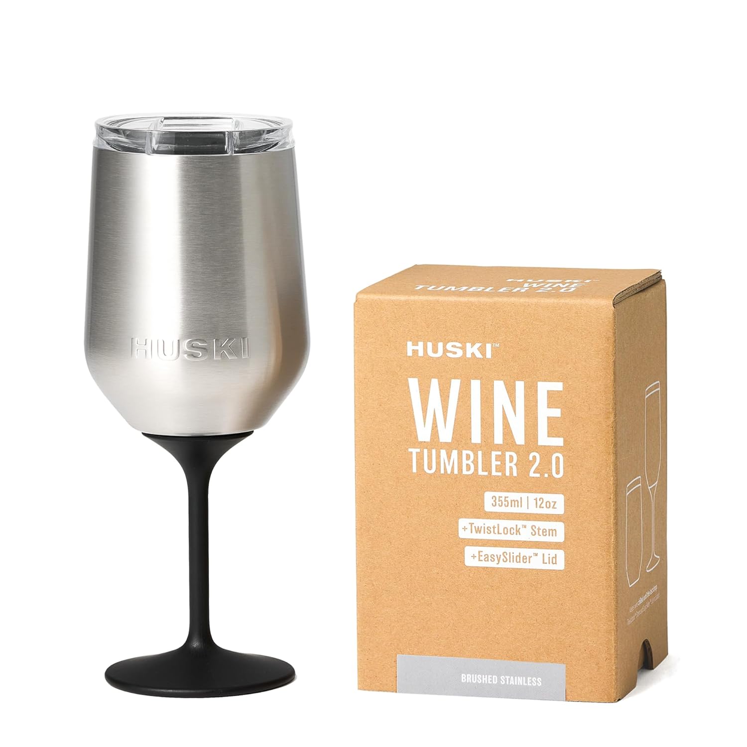 Huski Wine Tumbler 2 0 NEW Award-winning Design with Detachable Stem Premium Stainless Steel Wine Glass with Lid